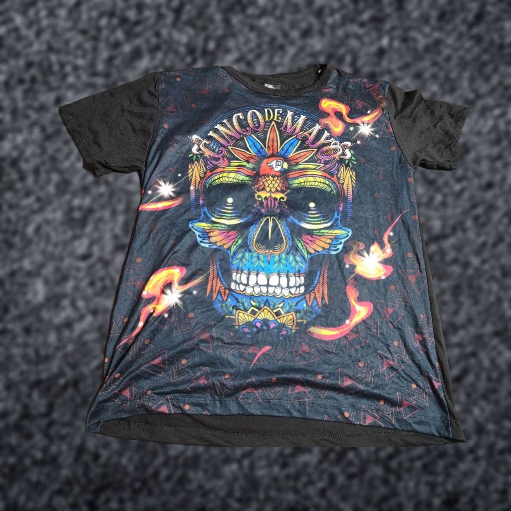 Sugar Mexican Sugar Skull Cinco De Mayo T Shirt Pablo's Double Sided M Mens Size US M / EU 48-50 / 2 - 1 Thumbnail