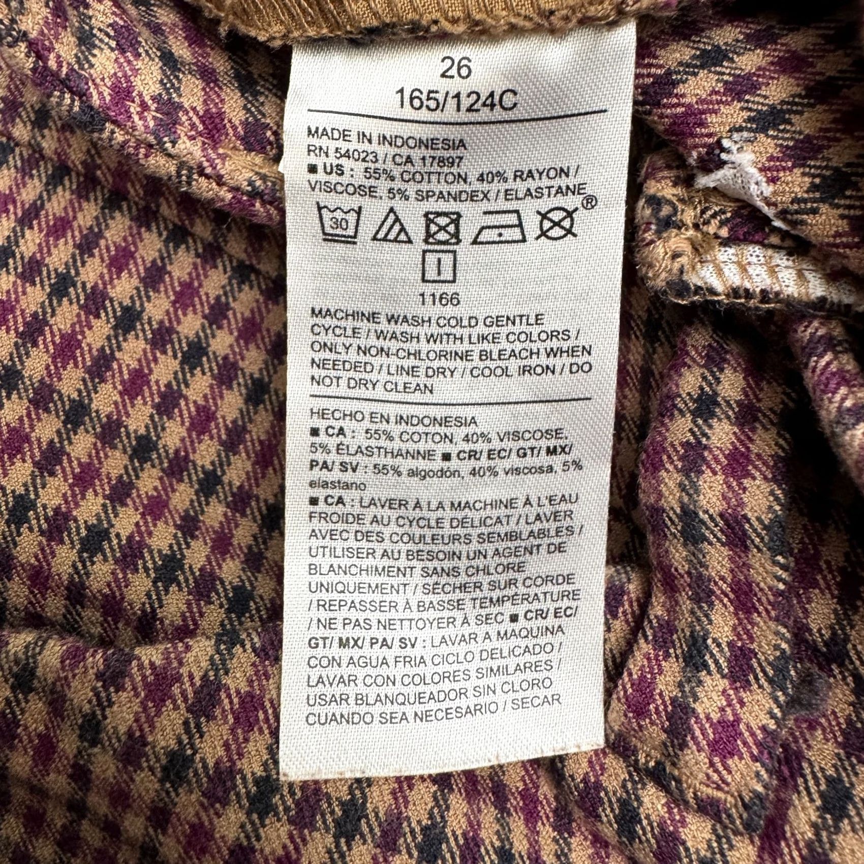 Old Navy Old Navy Brown Plaid High Rise Pixie Flare Pants 26W Women's Plus Twill Pockets Inseam 28" Size 26" / US 2 / IT 38 - 7 Thumbnail