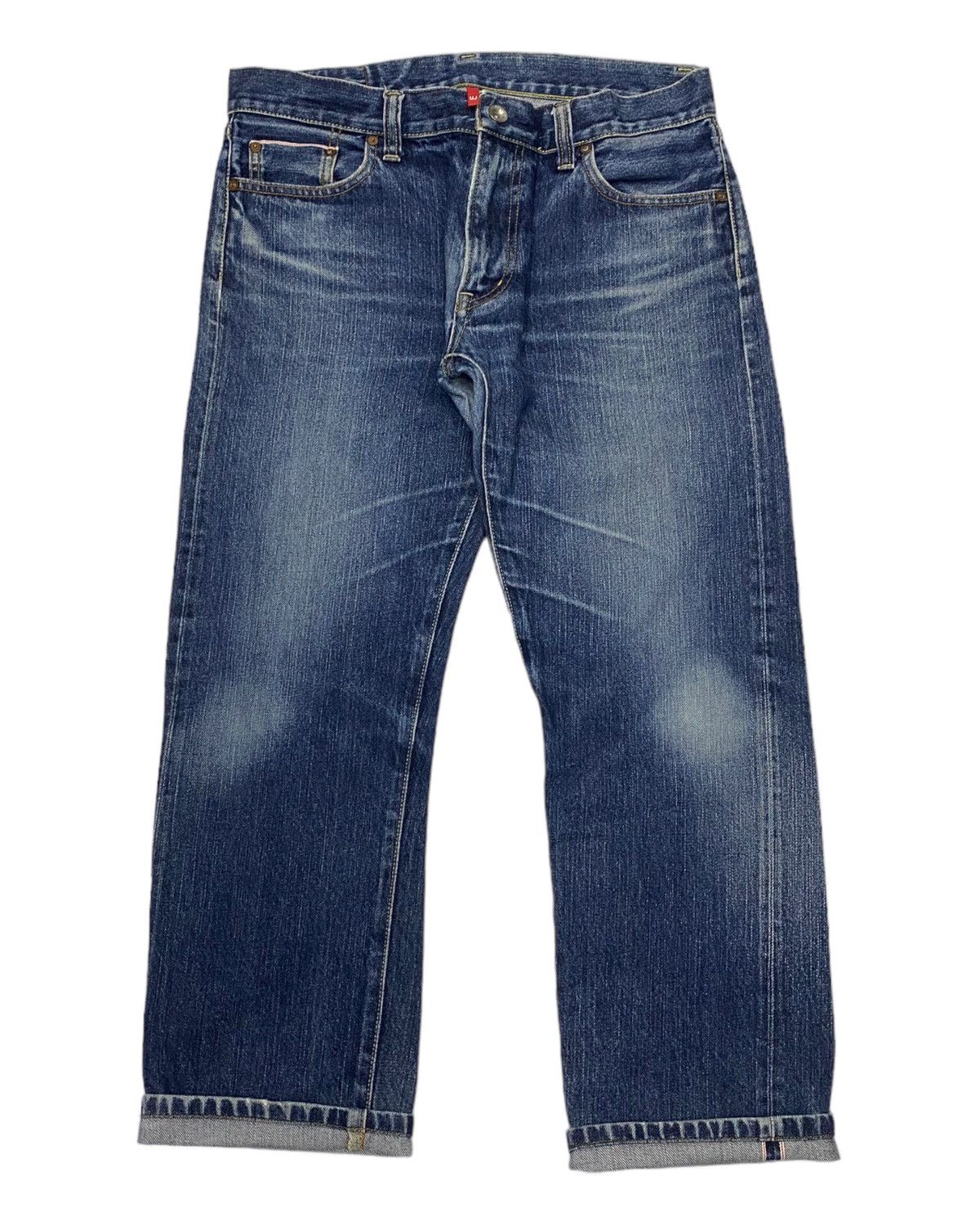 🔥UNIQLO JAPAN BAGGY SELVEDGE REDLINE DISTRESSED DENIM JEANS