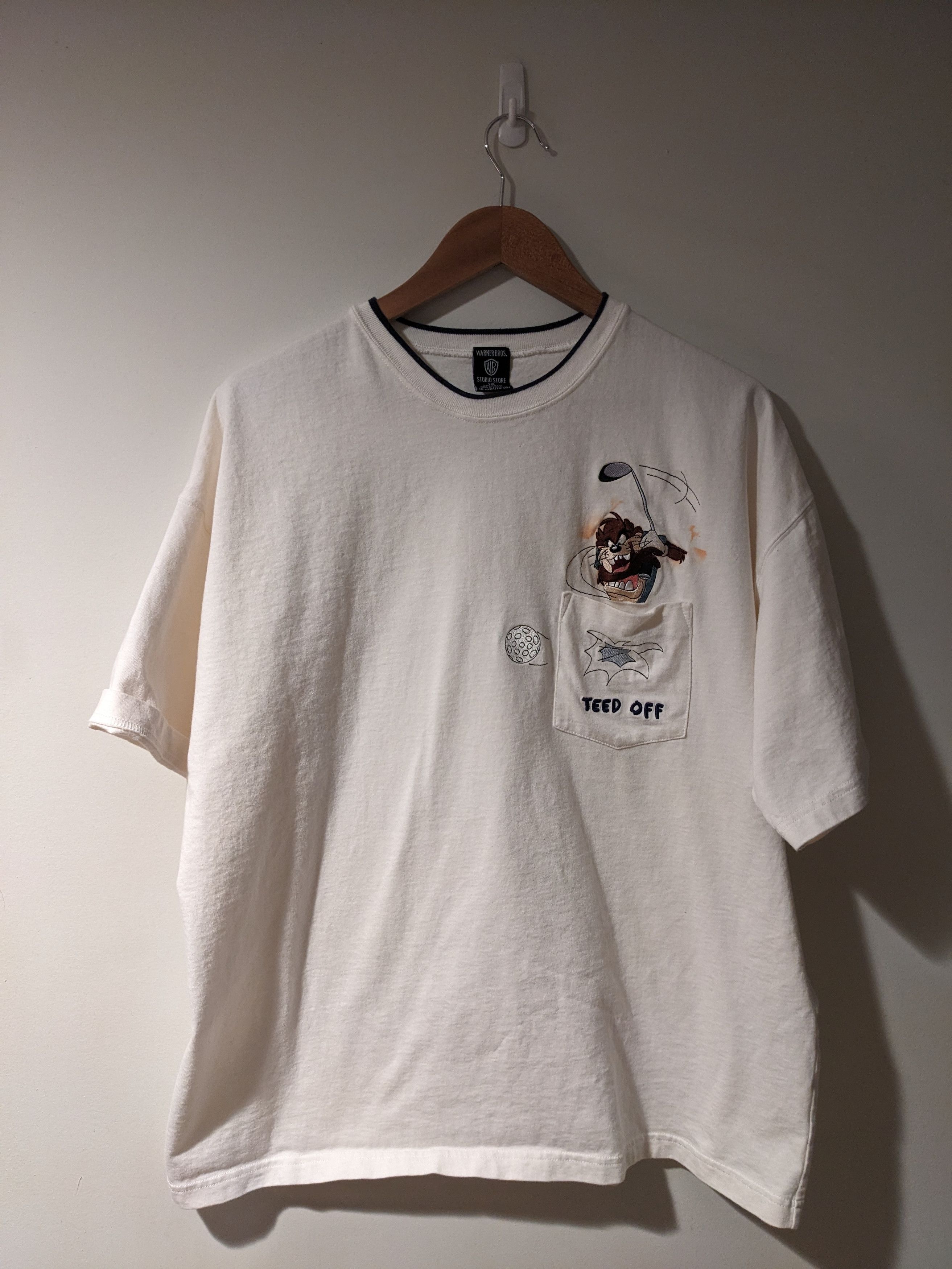 Cartoon Network × Vintage Vintage 90s Looney Tunes Taz Golf Swing Pocket T-Shirt Size US XXL / EU 58 / 5 - 1 Thumbnail