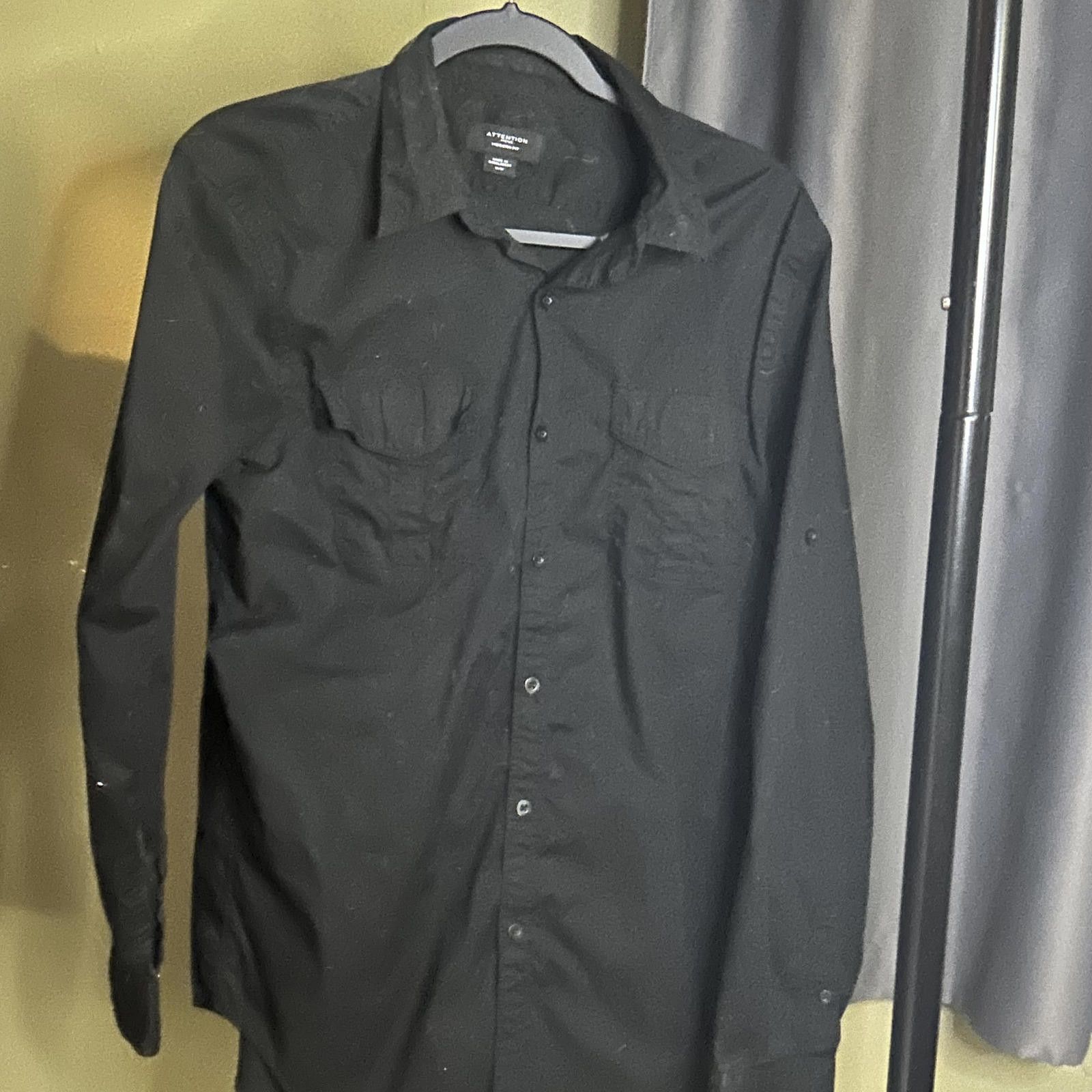 Other Attention Men's Modern Fit Black Casual Shirt Size US M / EU 48-50 / 2 - 3 Thumbnail