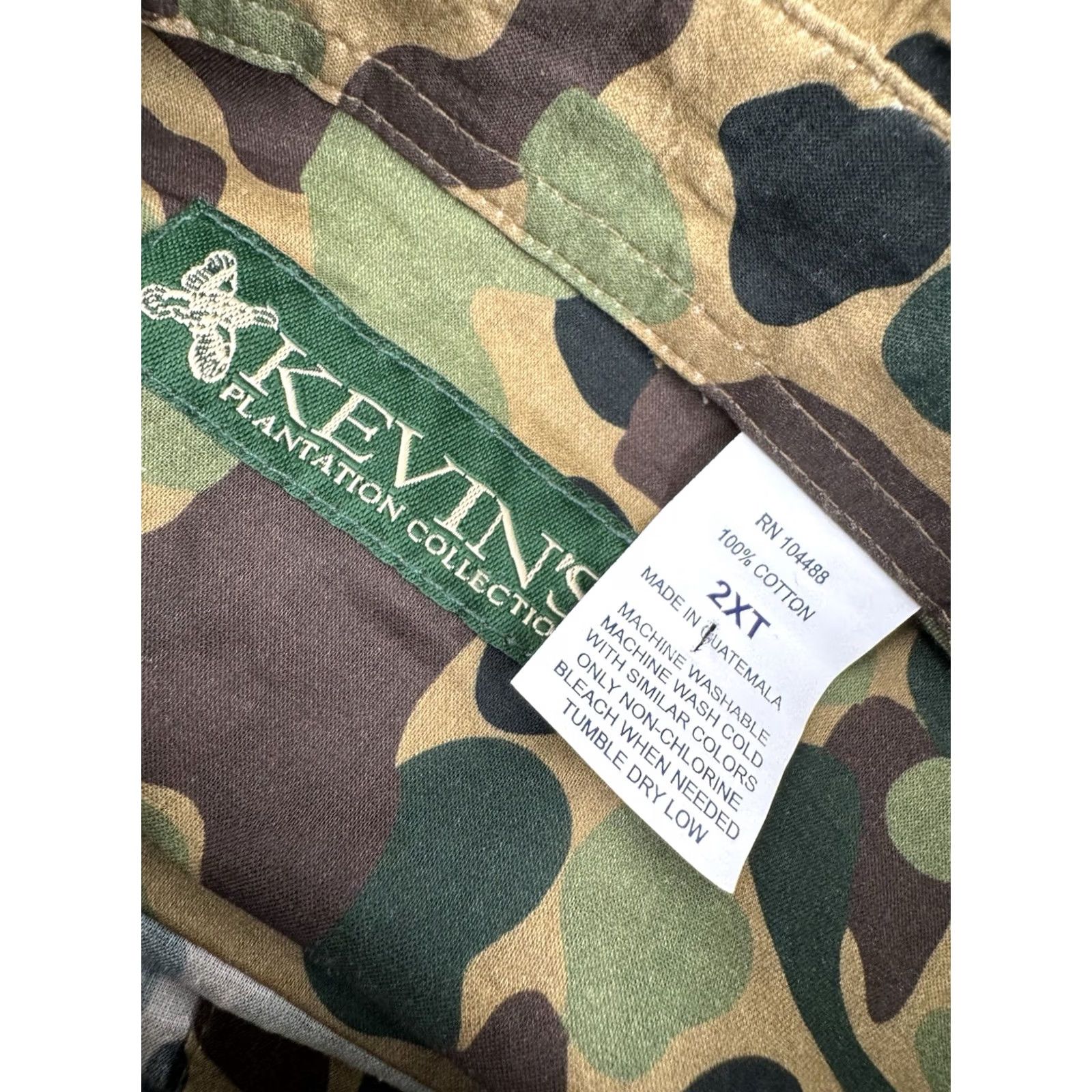 Vintage Kevins Plantation Padded Shoulder Camouflage 2XL Tall Hunting Shirt EXCELLENT Size US XXL / EU 58 / 5 - 4 Thumbnail