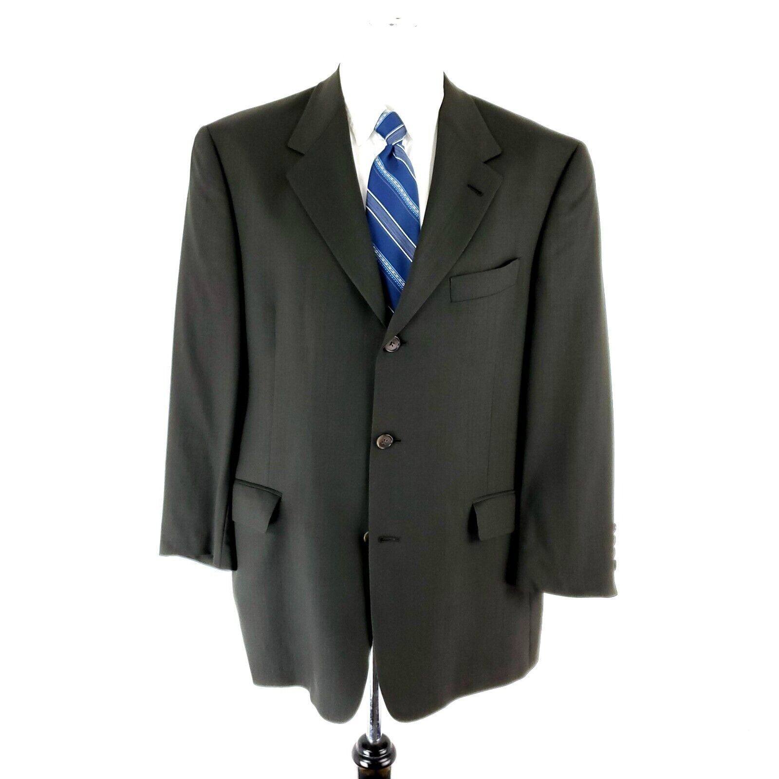 Hart Schaffner Marx Hart Schaffner Comfort Marx Wool 3 Button Blazer 42R Dark Gr Size 42R - 4 Thumbnail