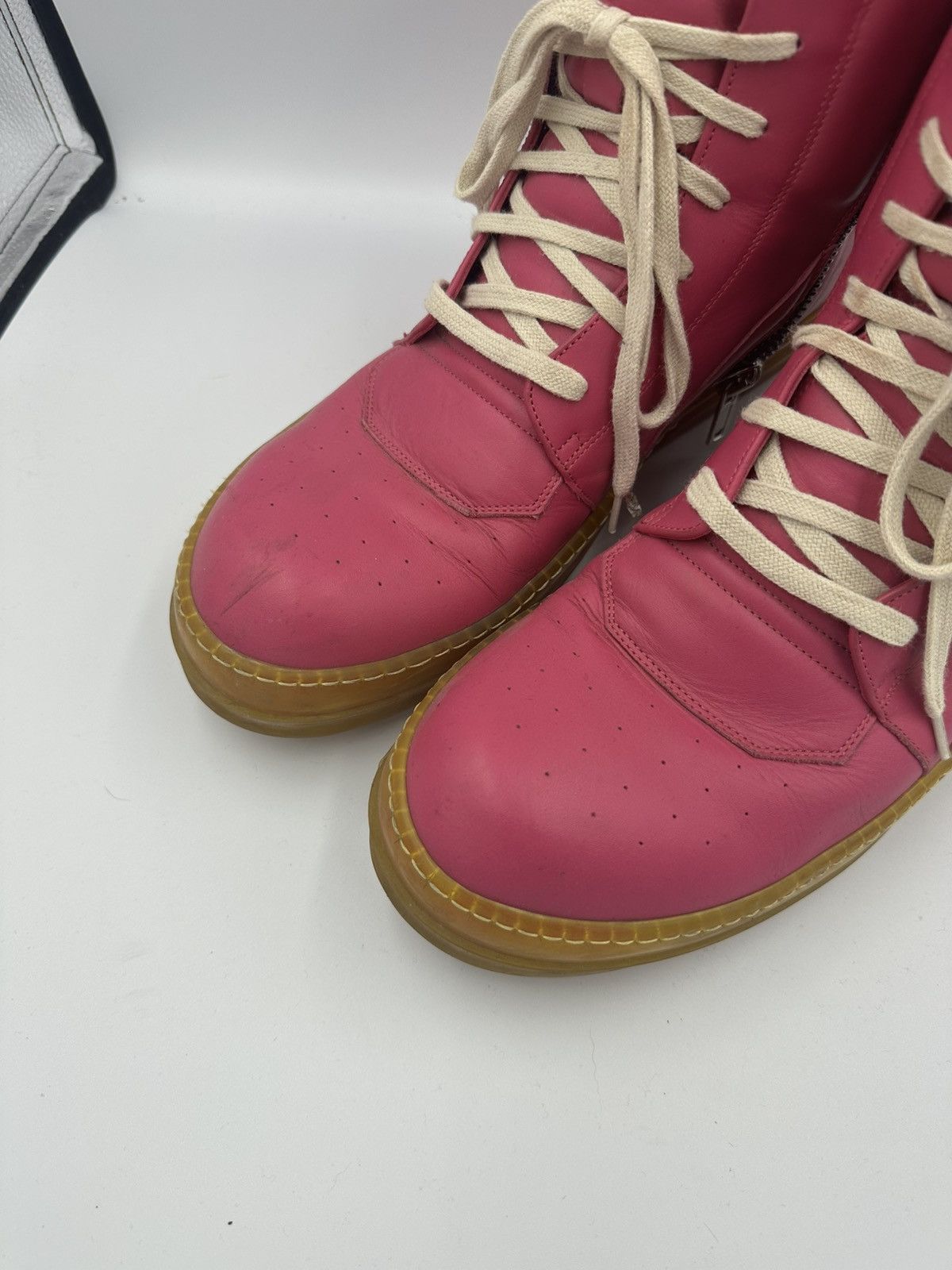 Rick Owens Rick Owens pink yellow sole geobasket Size US 13 / EU 46 - 3 Thumbnail
