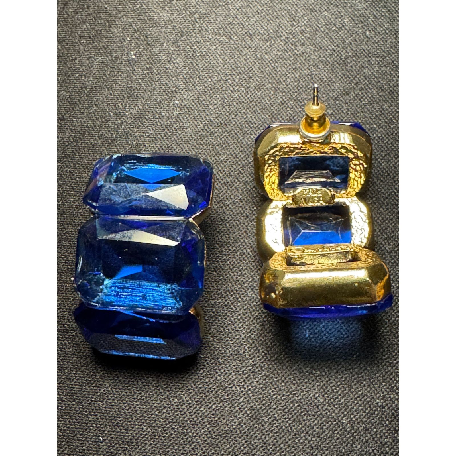 Oscar De La Renta Oscar De La Renta Deep Blue Half Hoop Earrings Size ONE SIZE - 3 Thumbnail