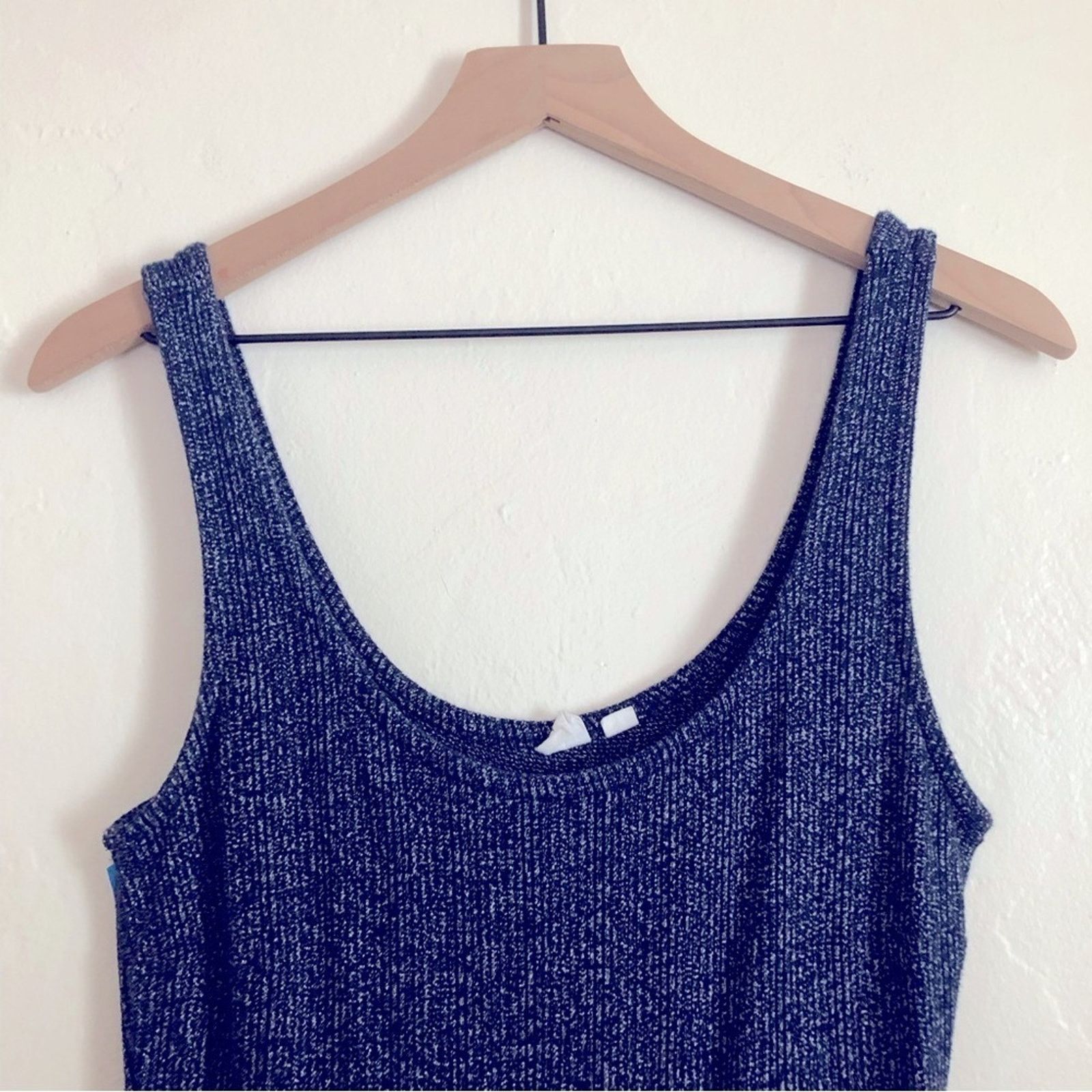 Gap Gap Cotton Knit Blue Wide Leg Scoop Neck Sleeveless Jumpsuit Size 22" - 3 Thumbnail