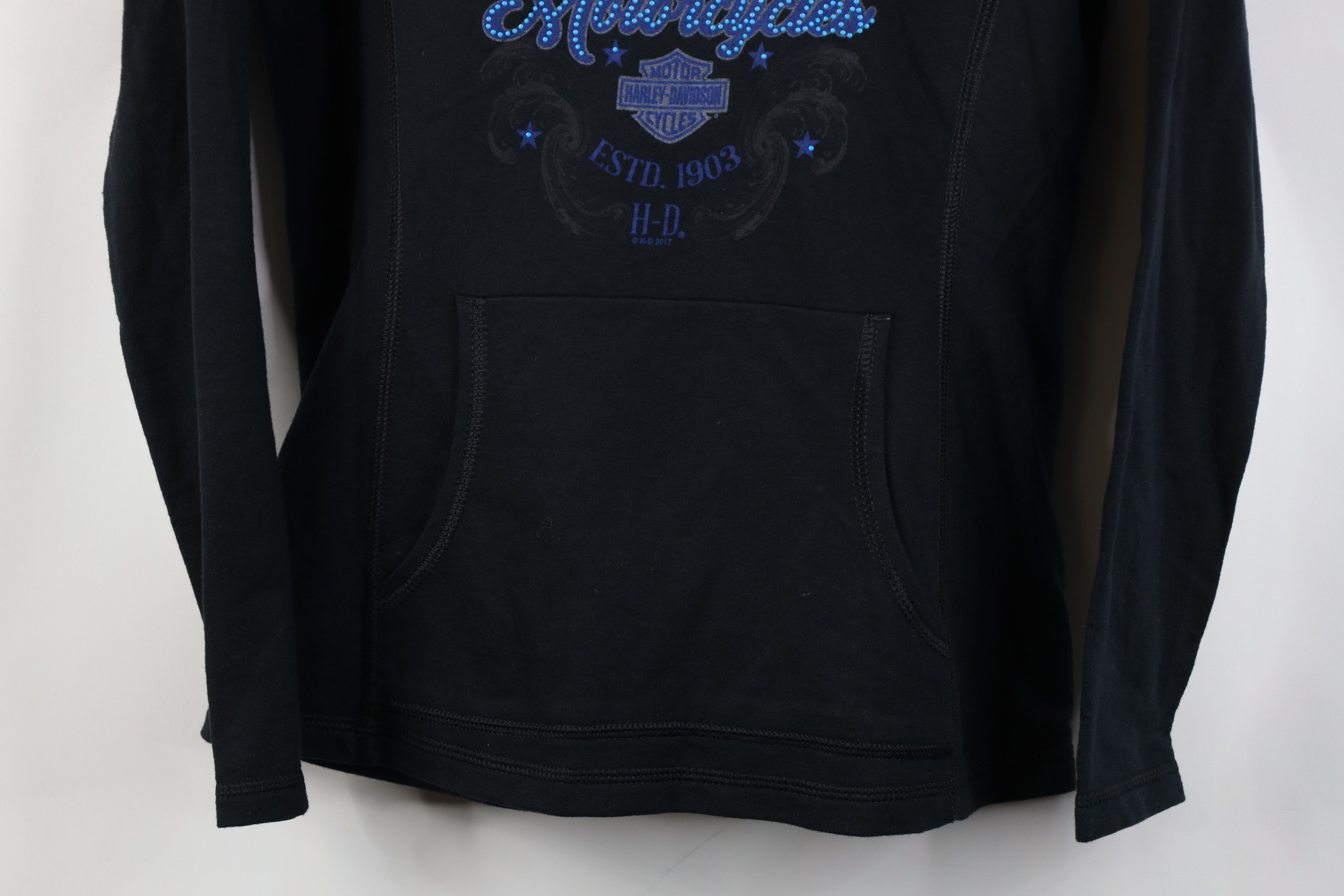Harley Davidson Vintage Y2K Harley Davidson Terry Babydoll Hoodie Sweatshirt Size M / US 6-8 / IT 42-44 - 3 Thumbnail