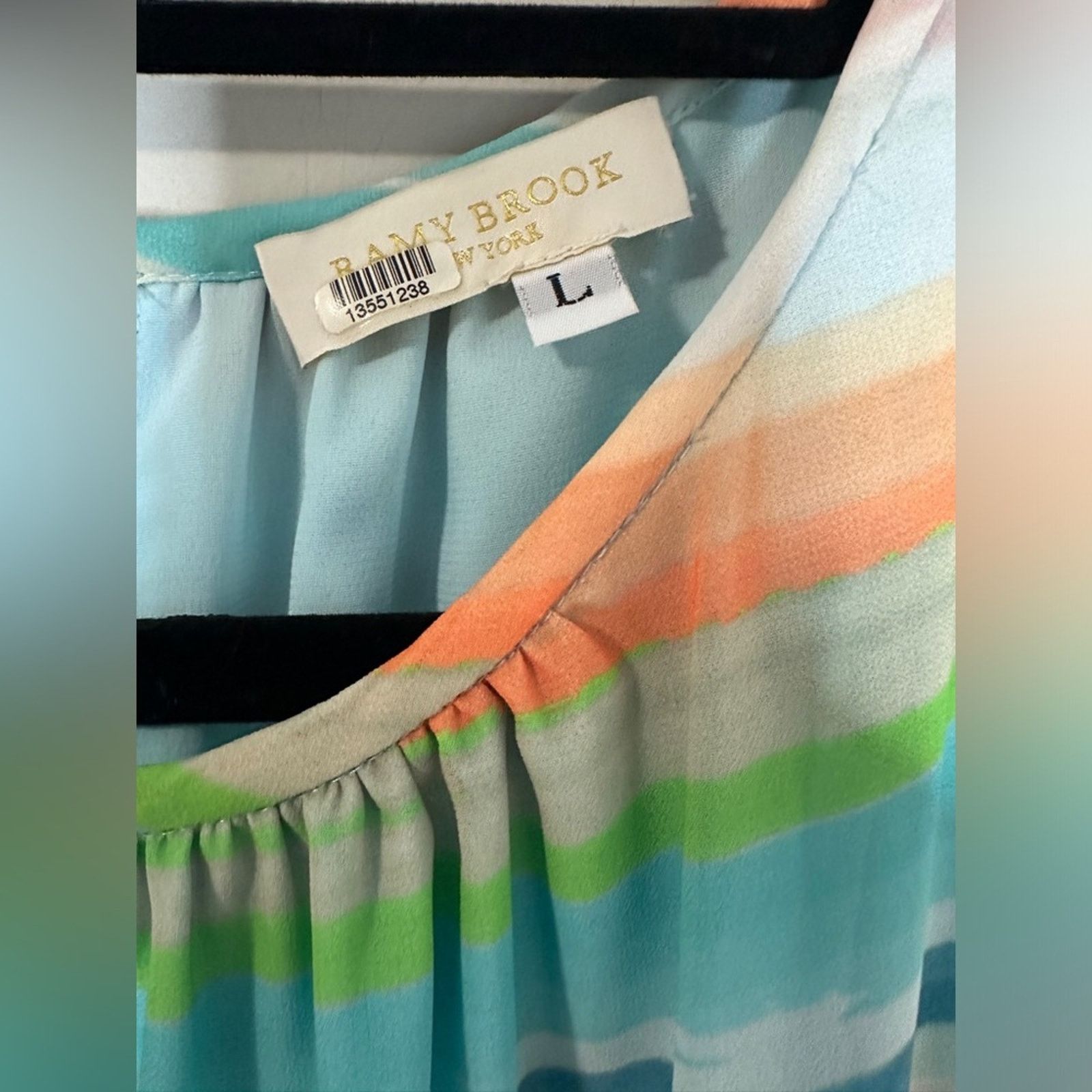 Ramy Brook Ramy Brook Size Large Pastel Stripe Printed Paris Mini Dress Size L / US 10 / IT 46 - 8 Thumbnail