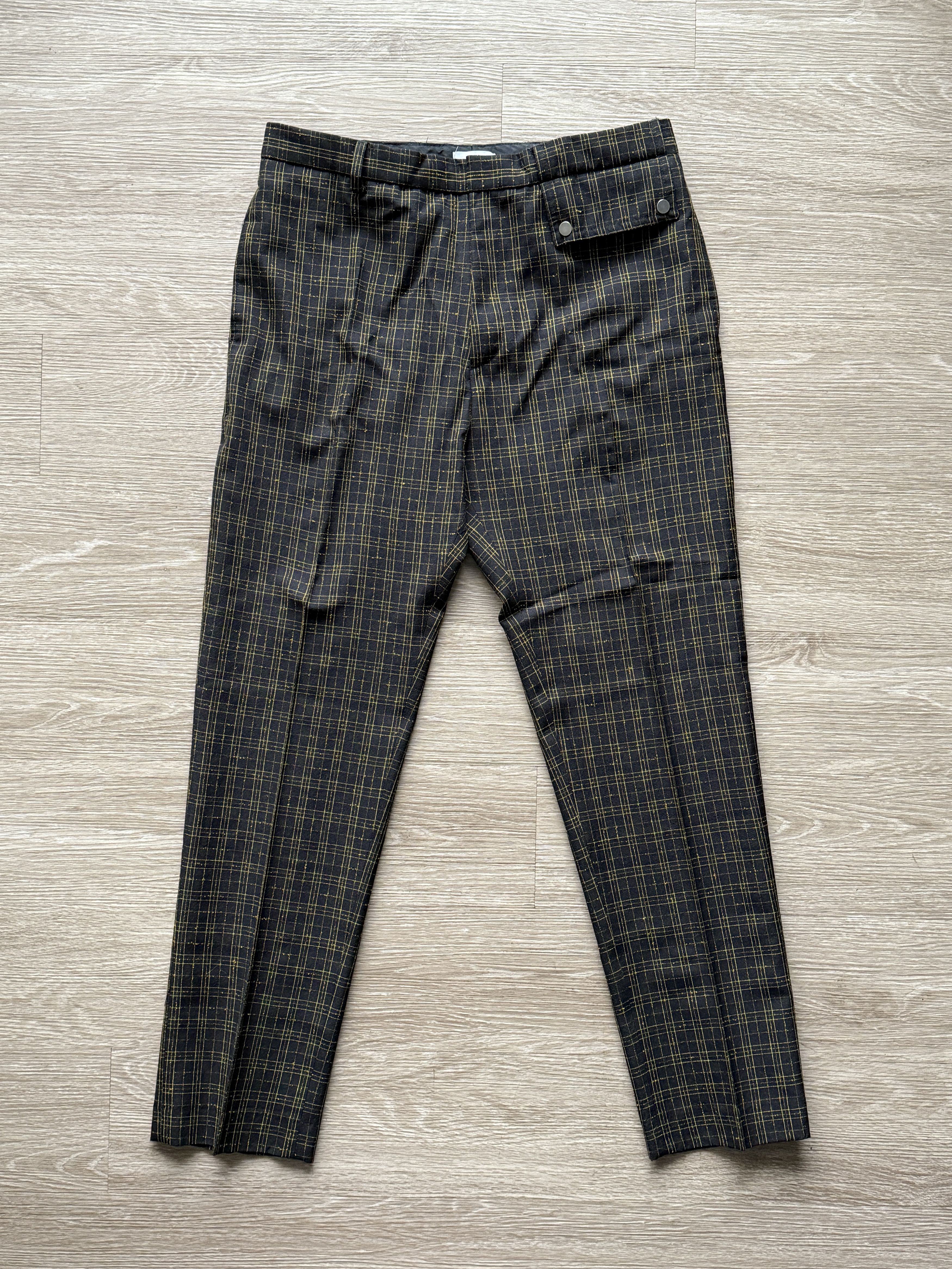 CMMN SWDN Stenson Neon Check Tapered Pants Size US 36 / EU 52 - 1 Thumbnail
