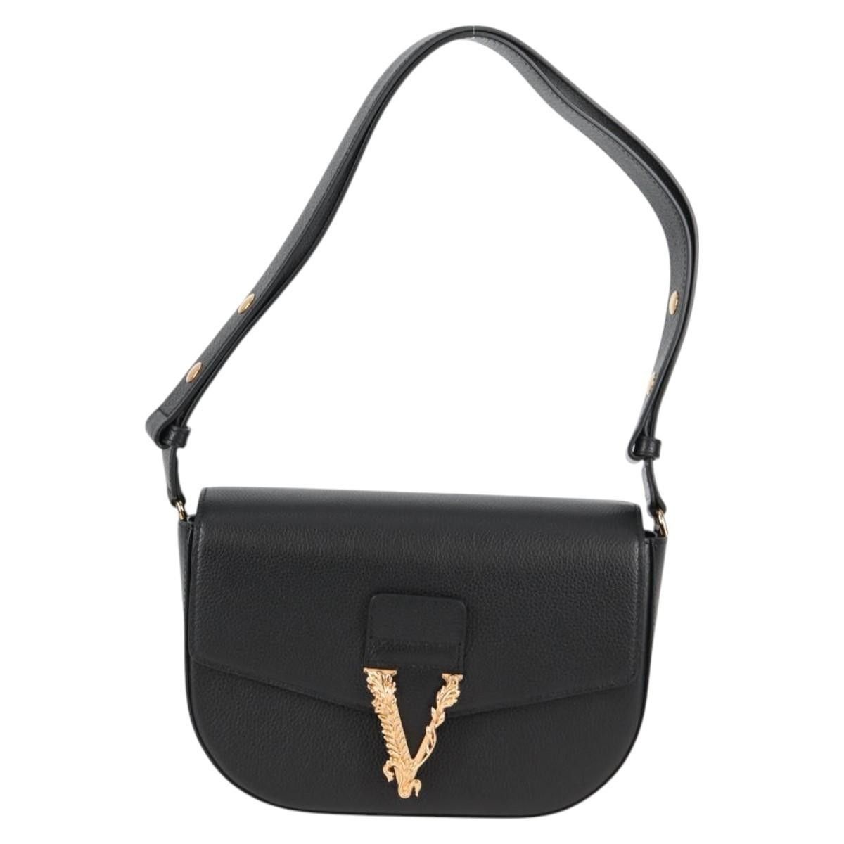 Versace Versace Virtus Flap Messenger Bag Leather Size ONE SIZE - 1 Thumbnail
