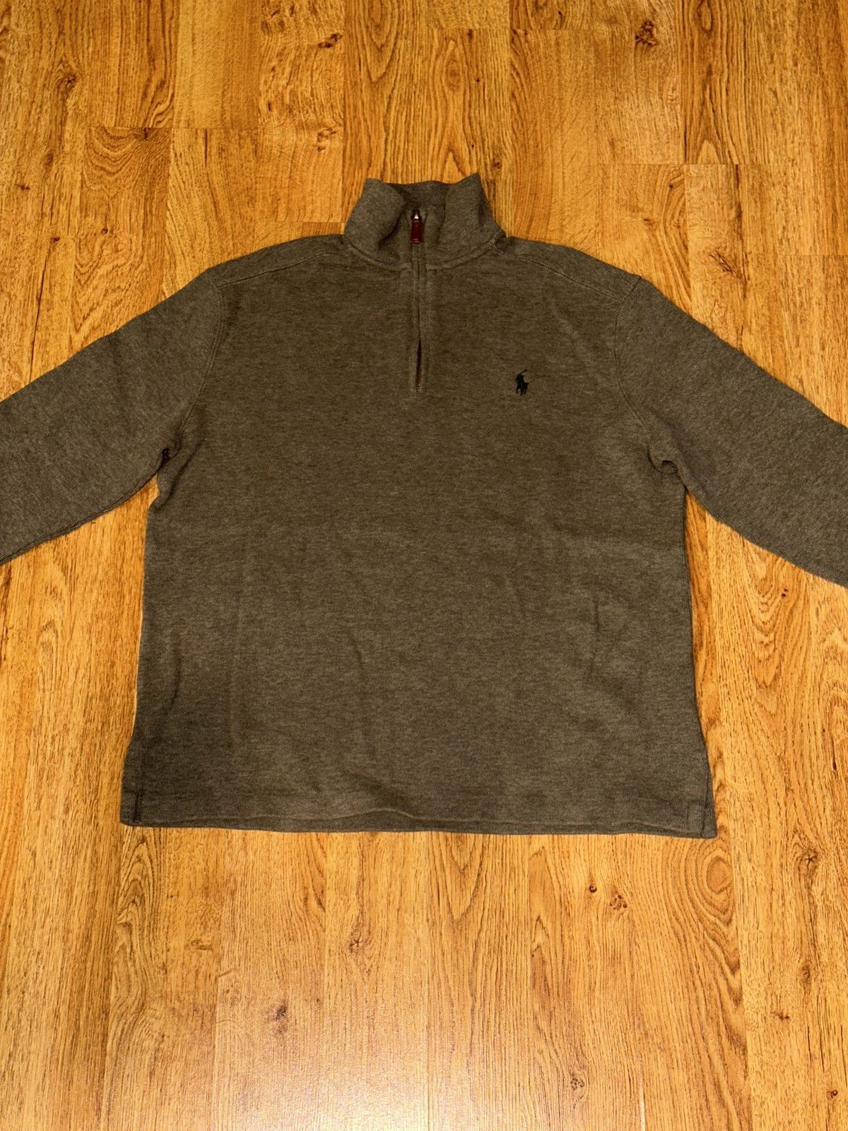 Polo Ralph Lauren Polo Ralph Lauren 1/4 Zip Mock Neck Knit Sweater Grey Size US M / EU 48-50 / 2 - 1 Thumbnail