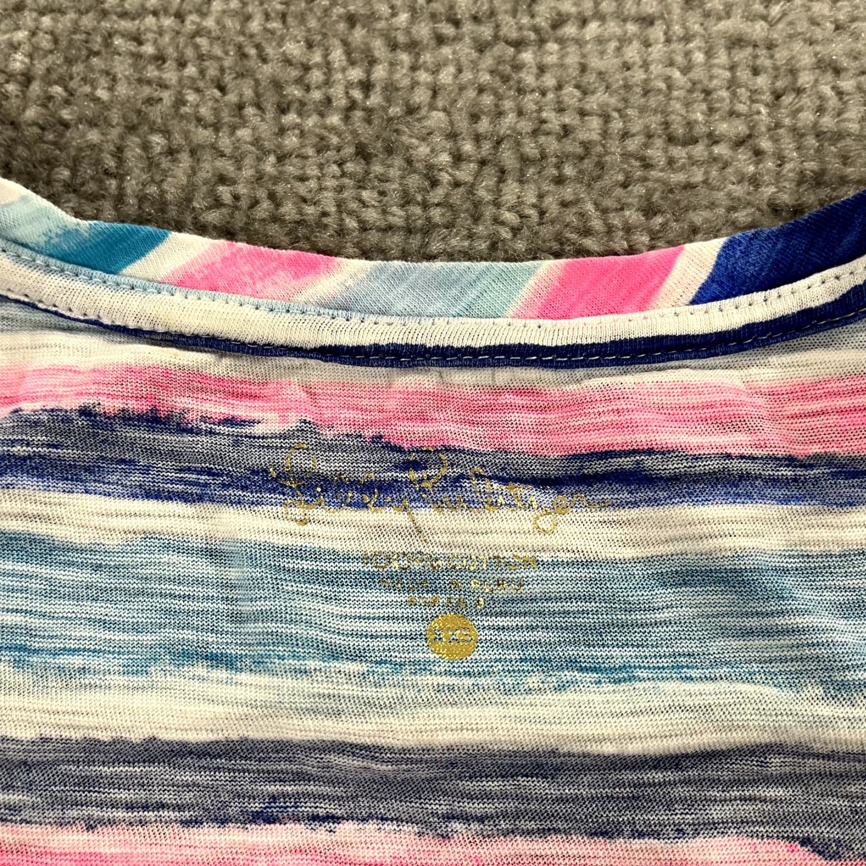 Lilly Pulitzer Lilly Pulitzer Top Womens 2XS Etta V Neck Shirt Multicolor Striped Preppy Shirt Womens 2XS V-Neck Striped Multicolor Lilly Pulitzer Size XXS / US 00 / IT 34 - 2 Thumbnail