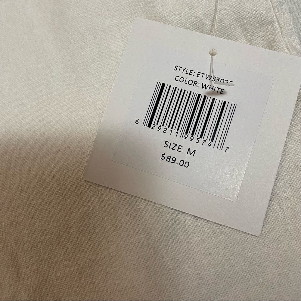 Ellen Tracy NWT New $89 Ellen Tracy Tie Neck Linen Blend White Top Size Size M / US 6-8 / IT 42-44 - 7 Thumbnail