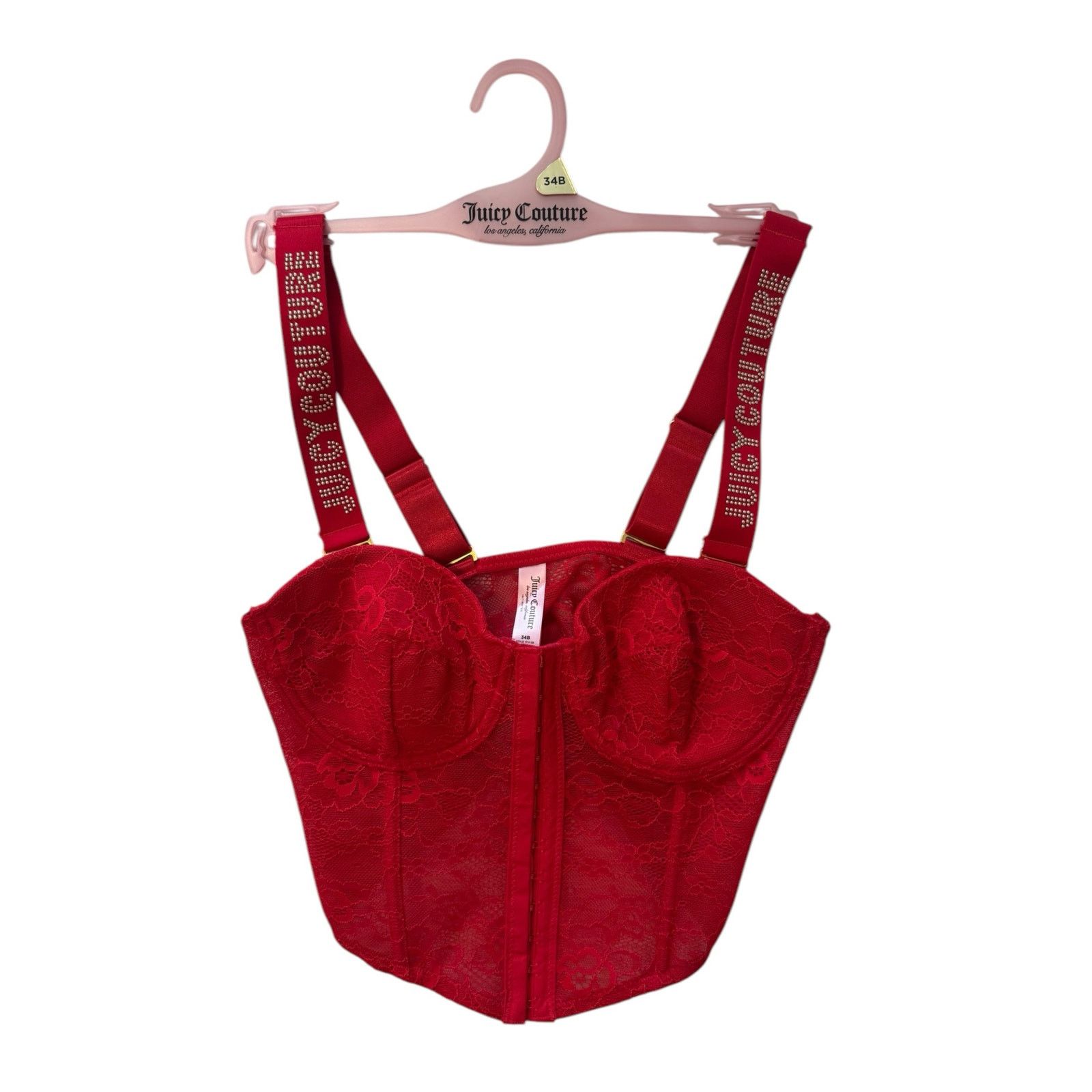Juicy Couture NEW Juicy Couture Y2K Women’s 34B Red Corset Lingerie Top Size ONE SIZE - 1 Thumbnail