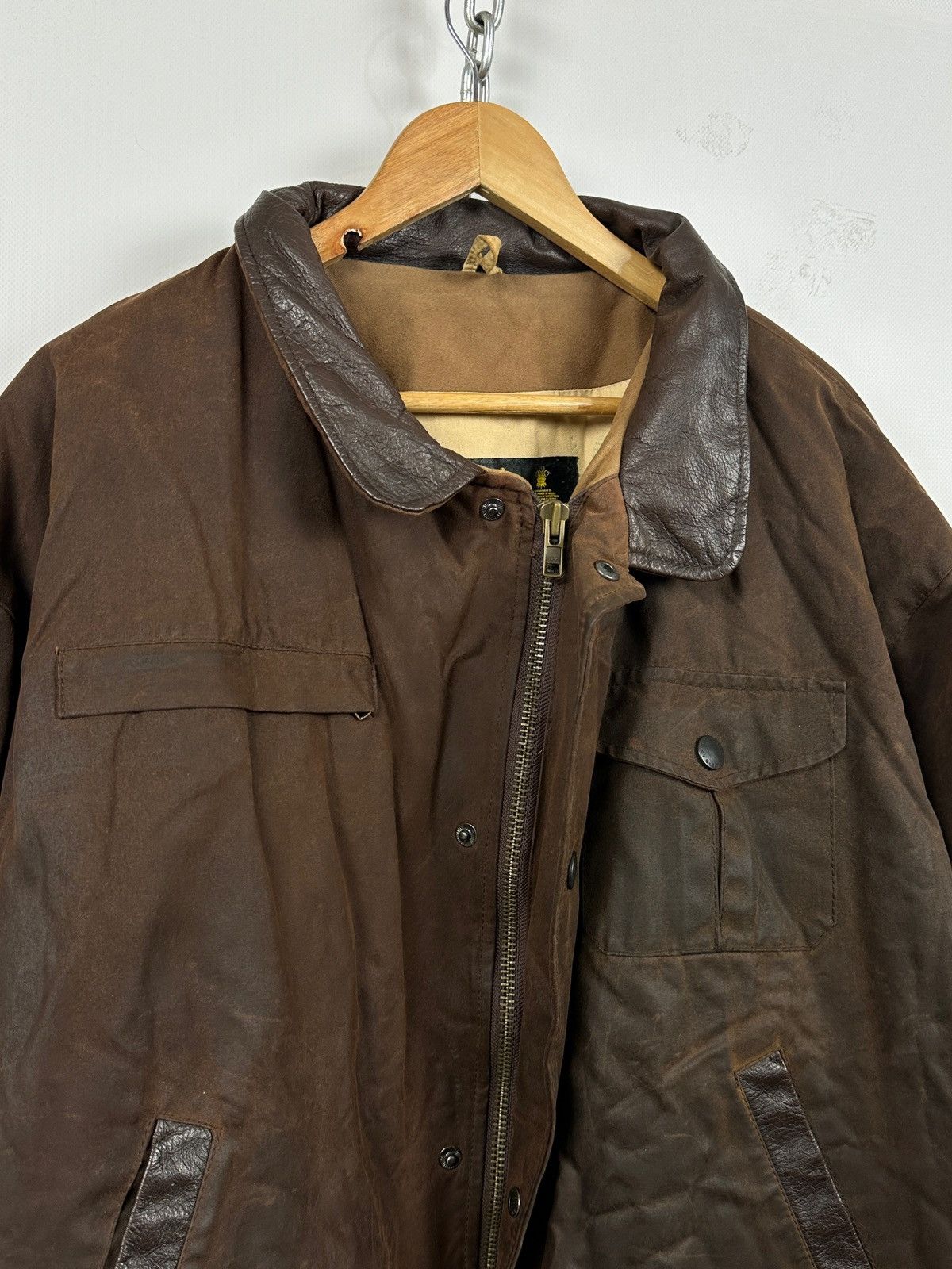 Barbour Vintage Barbour Bushman Brown Waxed Heavy Coat Jacket Size US XL / EU 56 / 4 - 8 Thumbnail