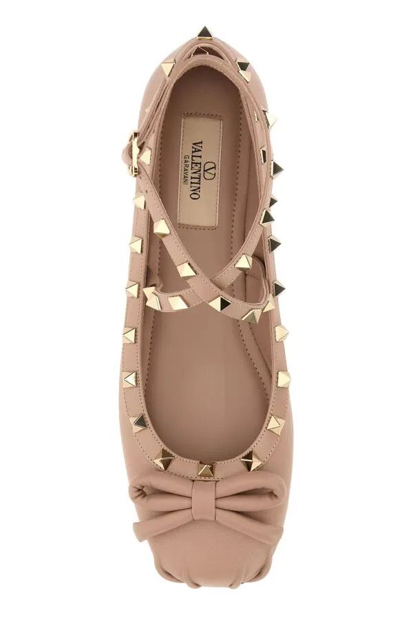 Valentino o1s22i1n0924 Silk Rockstud Ballet Flats in Pink Size US 9 / IT 39 - 2 Thumbnail