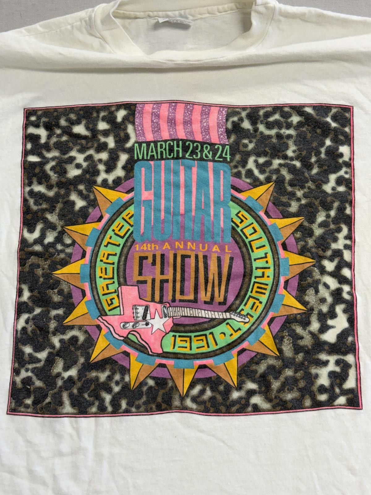 Hanes Vintage Guitar T-shirt 1991 Dallas Guitar Festival XL Size US XL / EU 56 / 4 - 3 Thumbnail