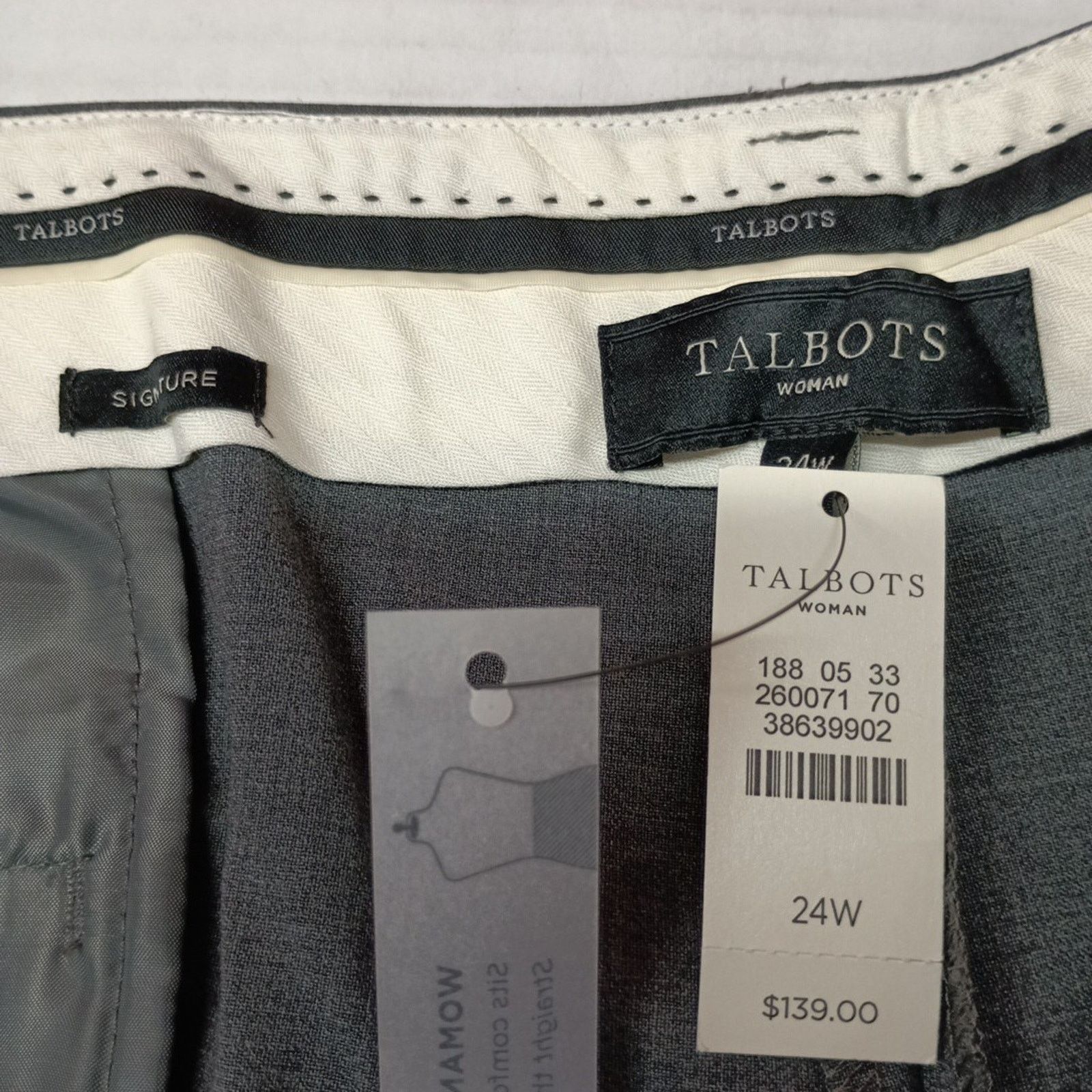 Other Talbots Signature Women High Waist Pants 24W Gray Wool Blend Size 32" / US 10 / IT 46 - 6 Thumbnail