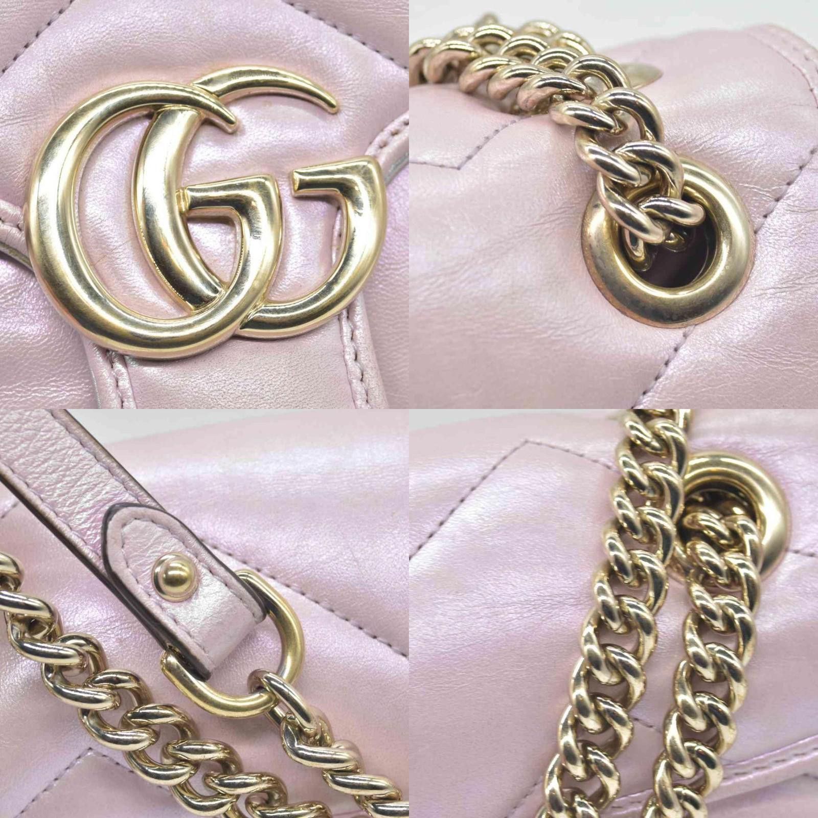 Gucci Gucci Iridescent Nappa Chevron Matelasse Small GG Marmont Size ONE SIZE - 4 Thumbnail