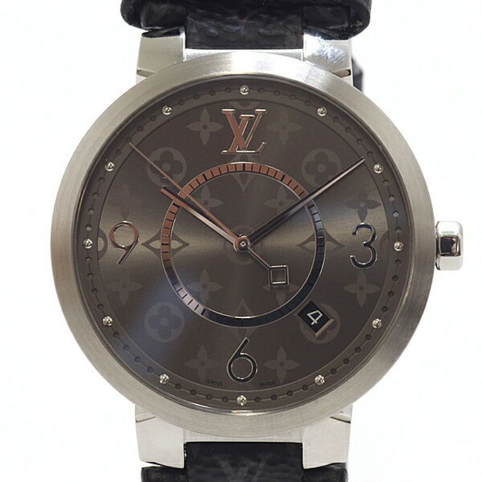 Louis Vuitton LOUIS VUITTON Men's Watch Tambour Eclipse GM Q1DMO Gray