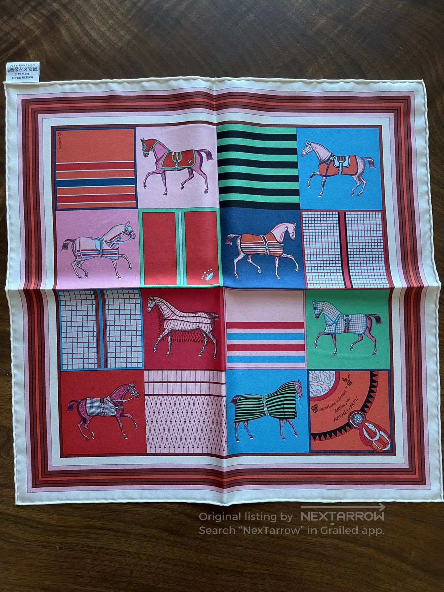 Hermes Hermès Silk Scarf Eight Horses 45x45. Size ONE SIZE - 1 Thumbnail