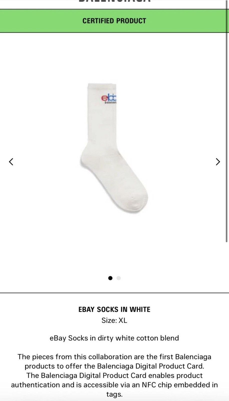 Balenciaga × eBay Balenciaga Ebay Socks In White Size X-Large Authentic Size ONE SIZE - 6 Thumbnail