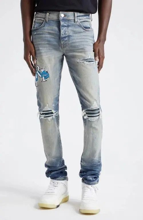 Amiri oc11z0225 Dragon Logo Jeans in Light Blue Size US 38 / EU 54 - 3 Thumbnail