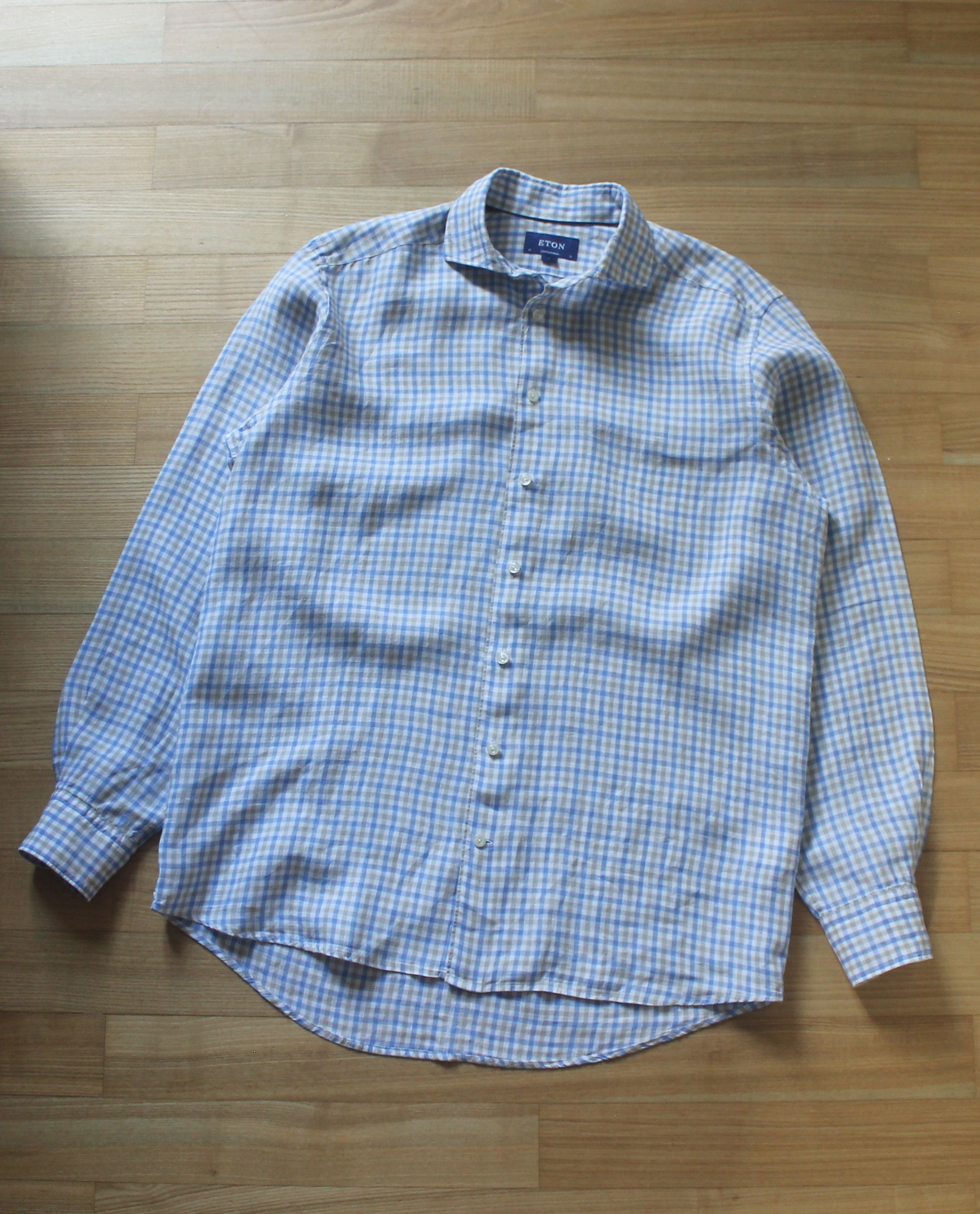 Eton Eton Check Linen Shirt Size US L / EU 52-54 / 3 - 4 Thumbnail