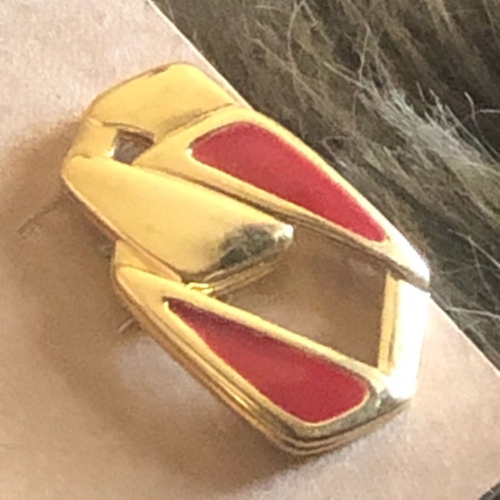Monet Vintage 80s Monet gold & red enamel earrings Size ONE SIZE - 3 Thumbnail