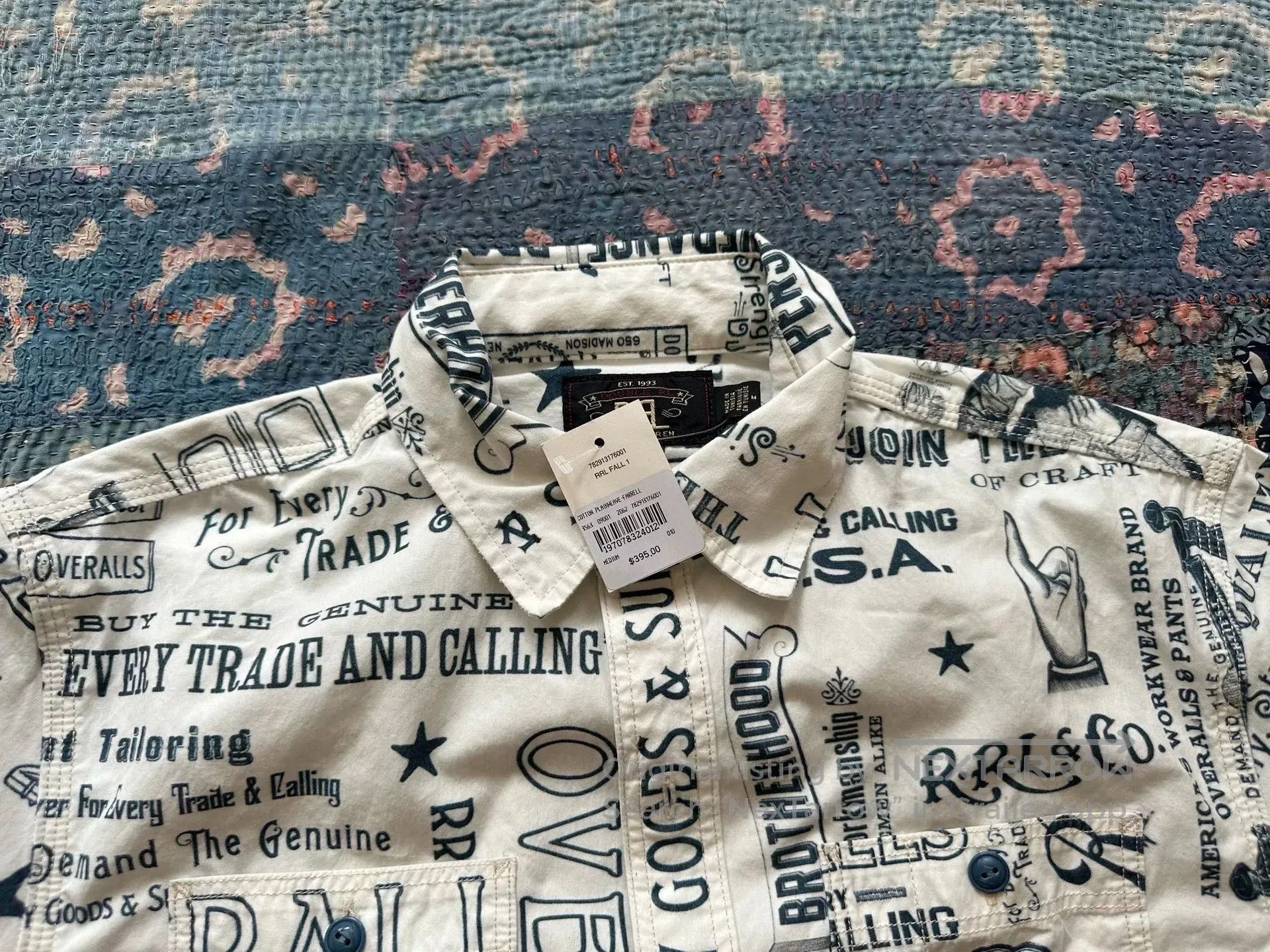 RRL Ralph Lauren RRL Graffiti Utility Shirt. Size US M / EU 48-50 / 2 - 3 Thumbnail
