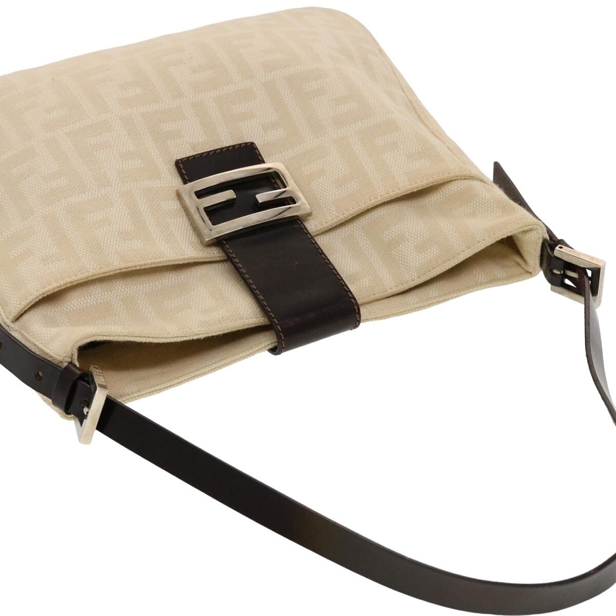 Fendi FENDI Zucca Canvas Mamma Baguette Shoulder Bag FF Beige Size ONE SIZE - 6 Thumbnail