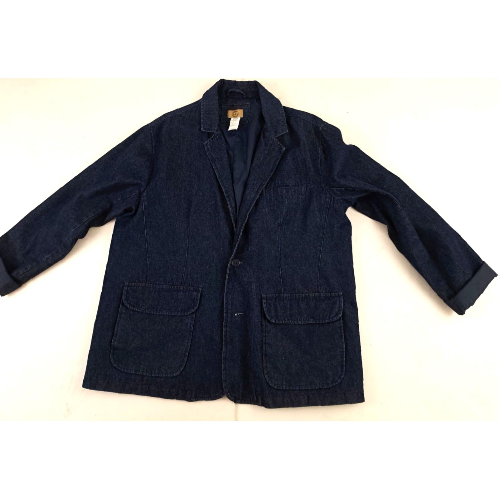 Haband VINTAGE Haband Travlers Denim Blue Jean Button Blazer Lined Coat Large Size US 33 - 3 Thumbnail