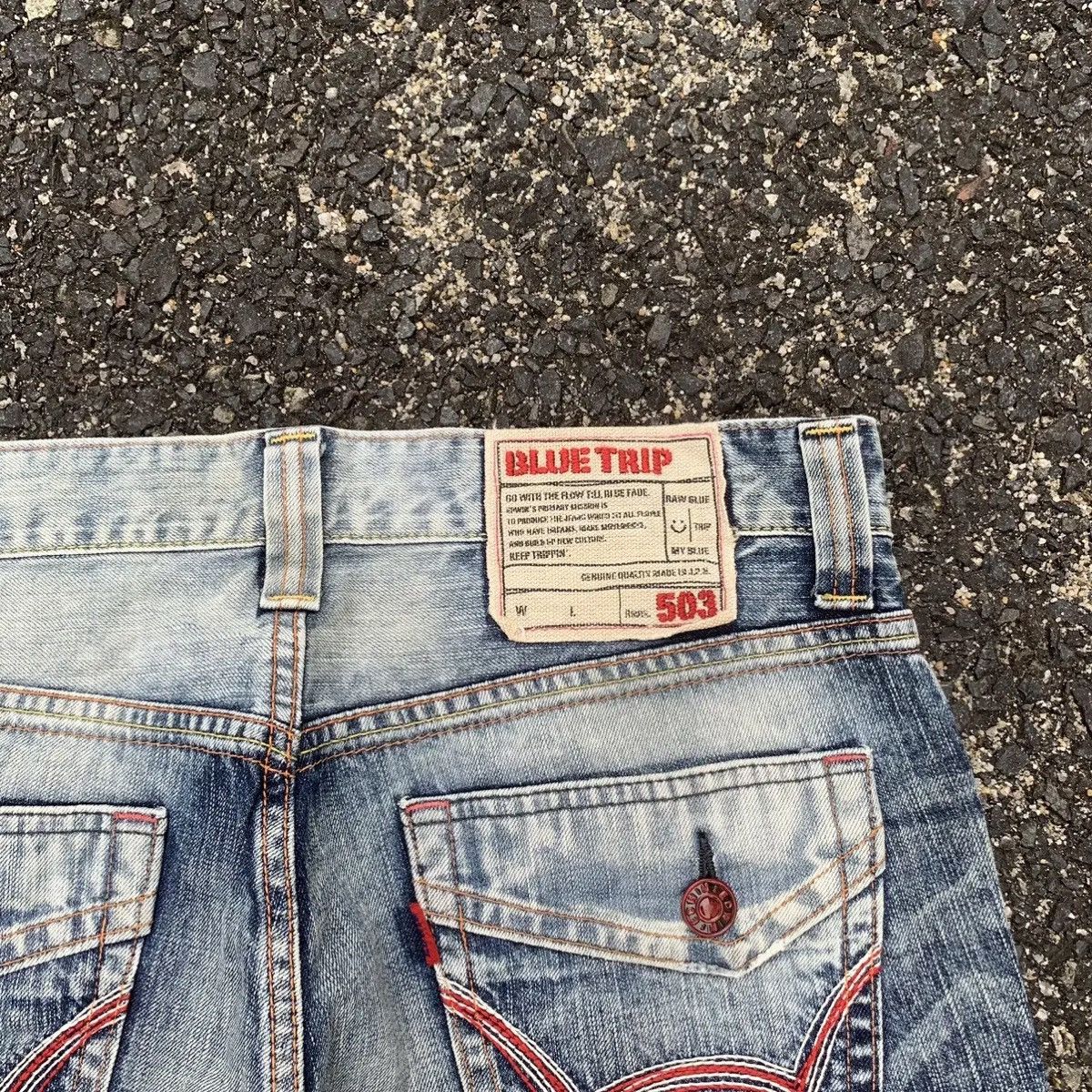Japanese Brand 🔥THRASHED🔥Japanese Vintage Jeans Faded Wash Denim Pants Size US 34 / EU 50 - 12 Thumbnail