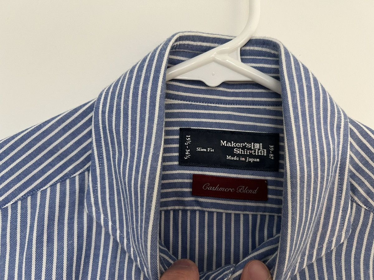 Kamakura Tokyo Slim Fit - Navy Stripe Cashmere (15 1/3 - 34 1/3) Size US M / EU 48-50 / 2 - 3 Thumbnail