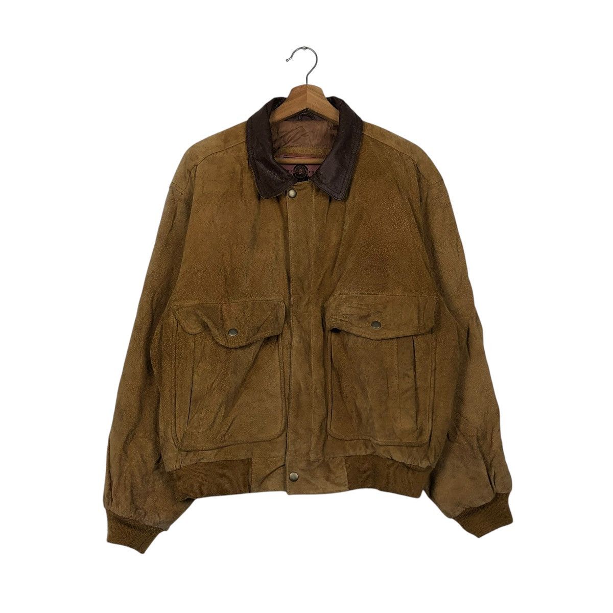 Japanese Brand 🔥VINTAGE BOMBER LEATHER JACKET GELEONE BASIC ISSEY MIYAKE Size US L / EU 52-54 / 3 - 3 Thumbnail