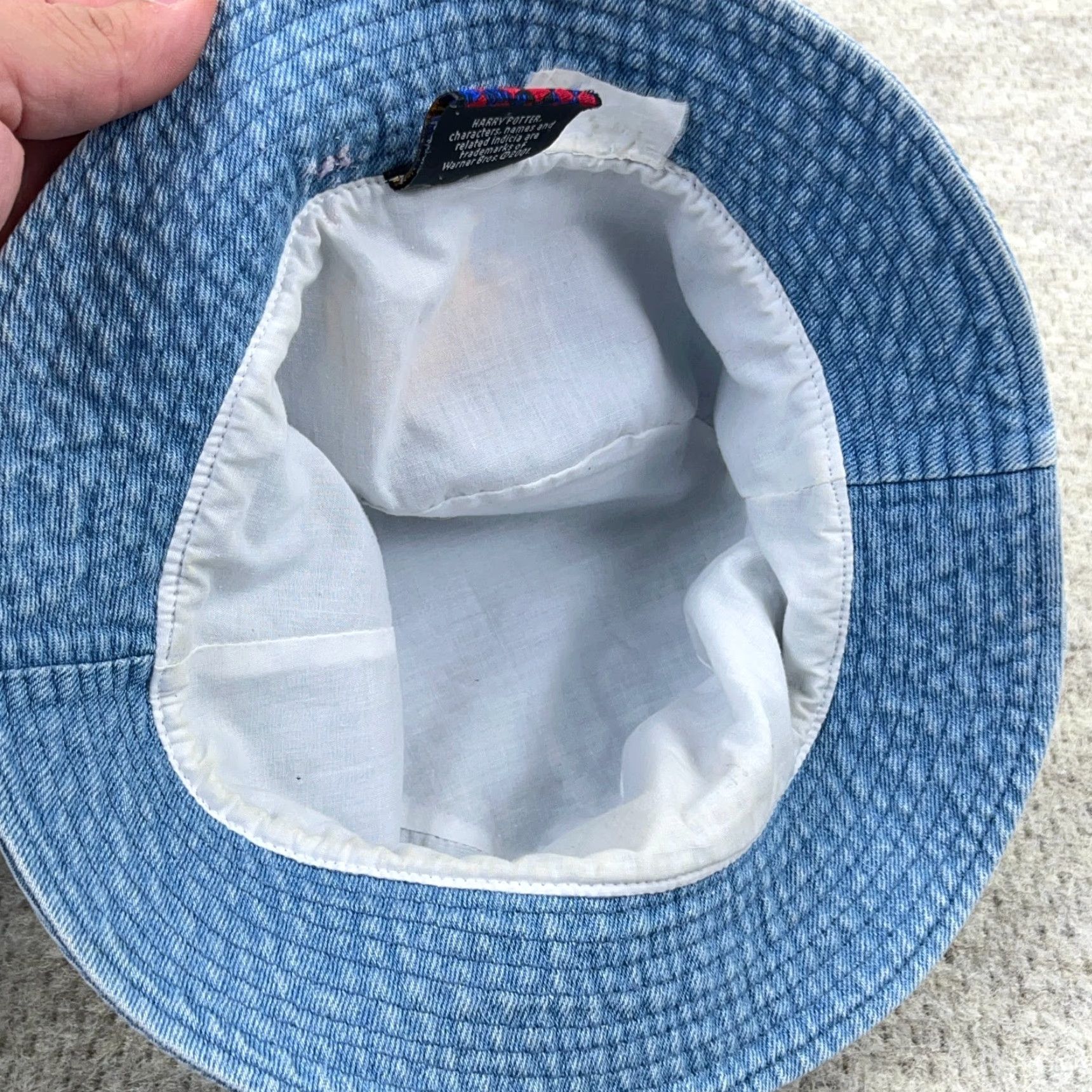 Vintage VINTAGE Harry Potter Bucket Hat Cap M Denim Blue 2001 Y2K Griffindor Mens Outdoors Retro 90s Size ONE SIZE - 7 Thumbnail