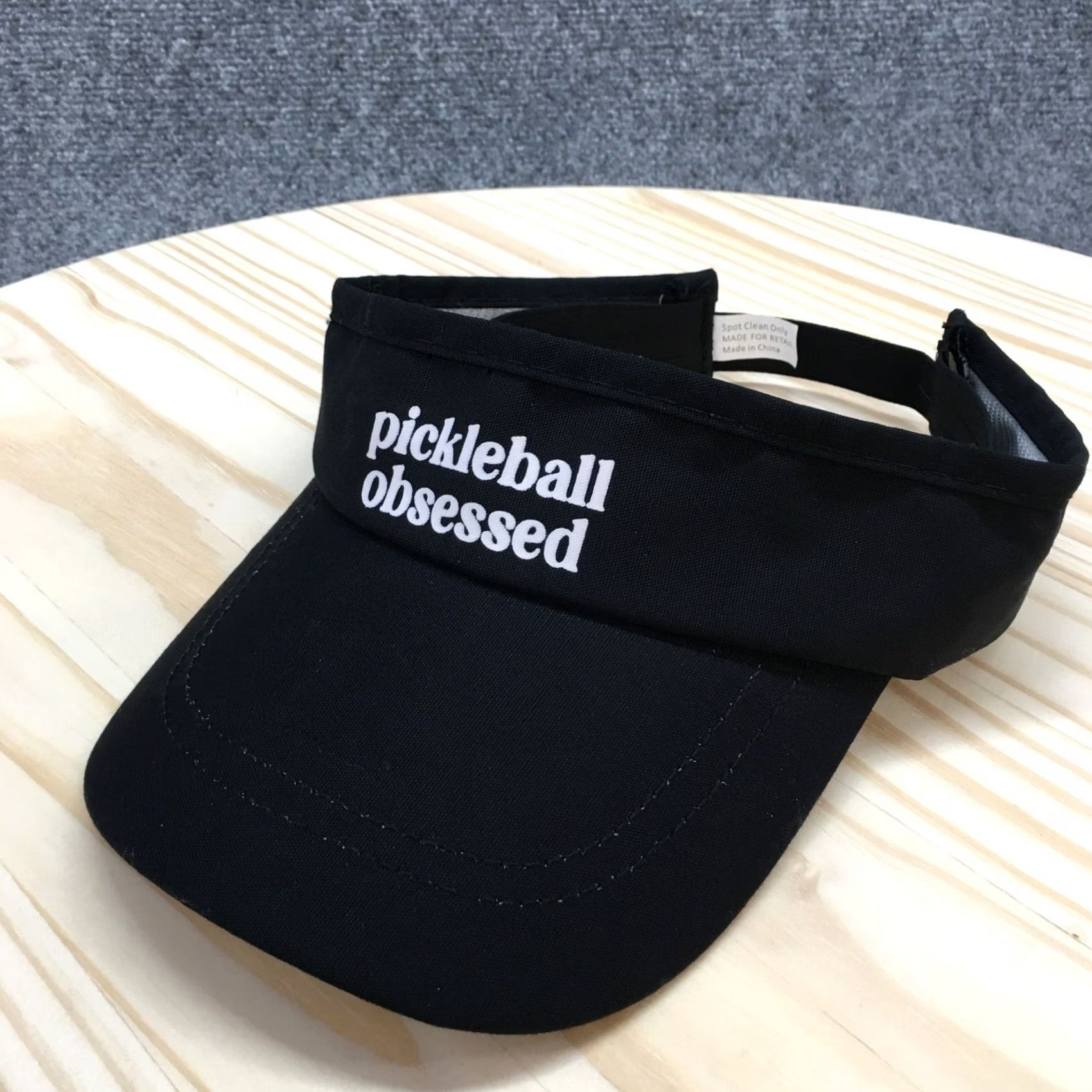 Logo 7 Pickleball Obsessed Visor Hat Mens Black One Size Curved Brim Embroidered Logo Size ONE SIZE - 2 Thumbnail