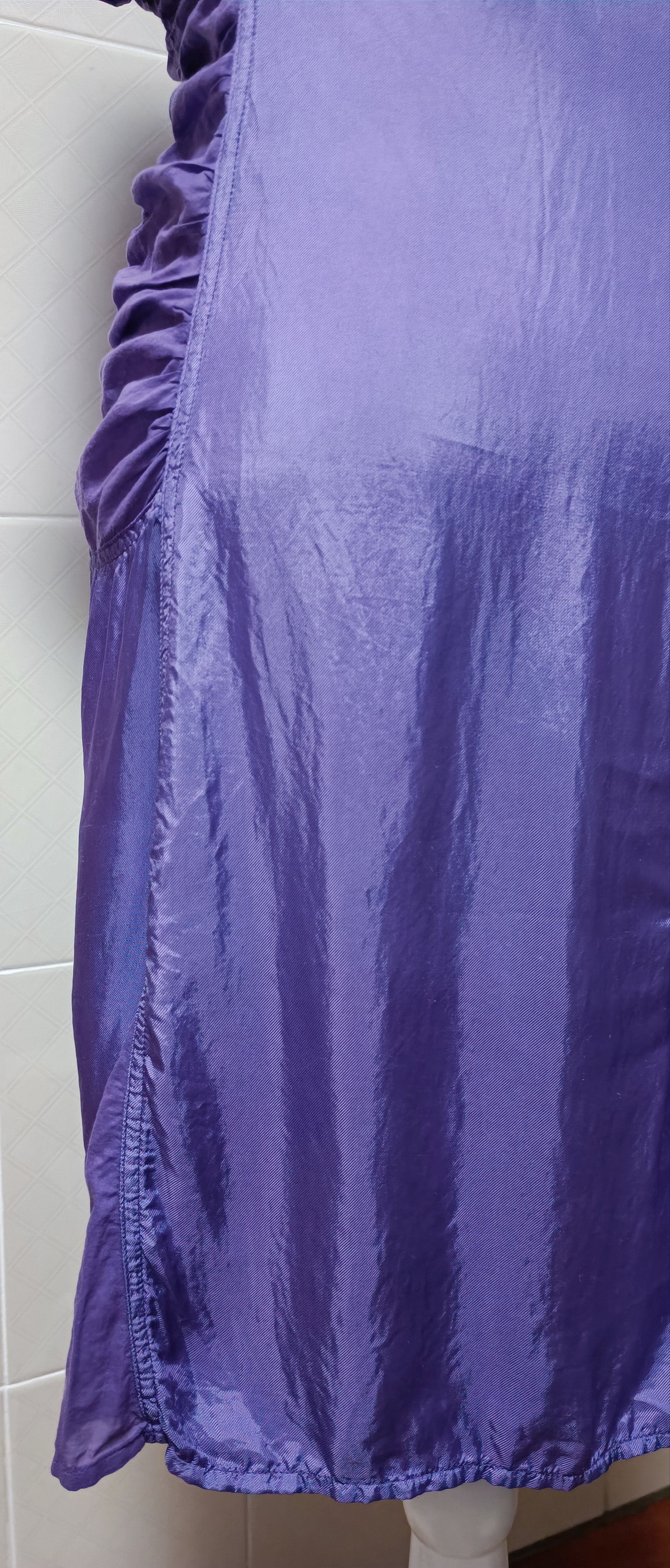Jean Paul Gaultier Purple satin dress, with draped material Size M / US 6-8 / IT 42-44 - 19 Thumbnail