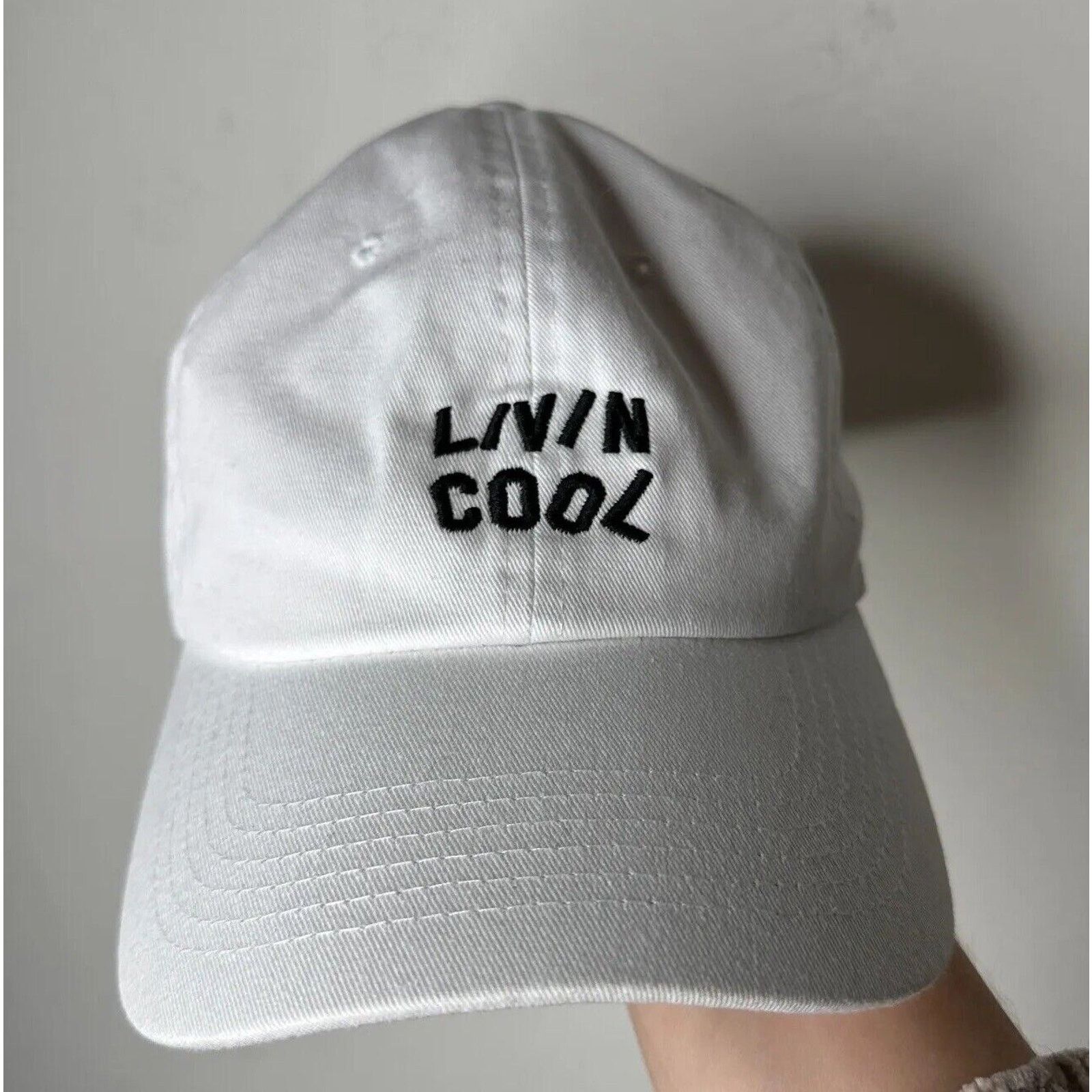 Other NWOT Livin Cool White Baseball Cap Hat Black Livin Cool OS Size ONE SIZE - 2 Thumbnail