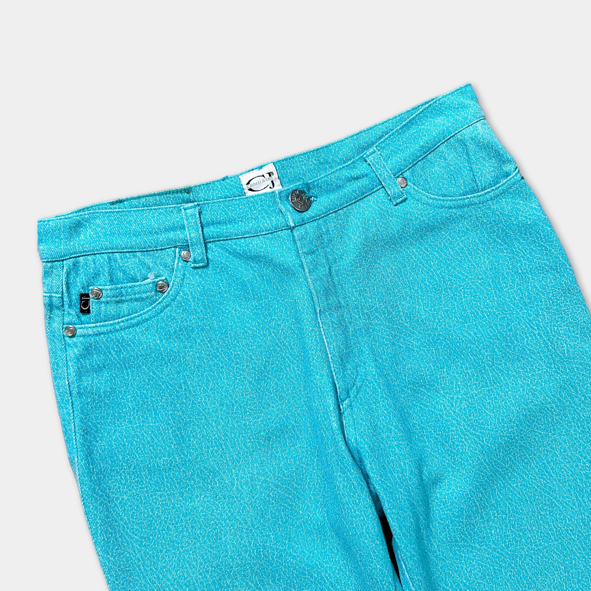 Roberto Cavalli Cavalli Glitter Teal Jeans Size 32" / US 10 / IT 46 - 2 Thumbnail