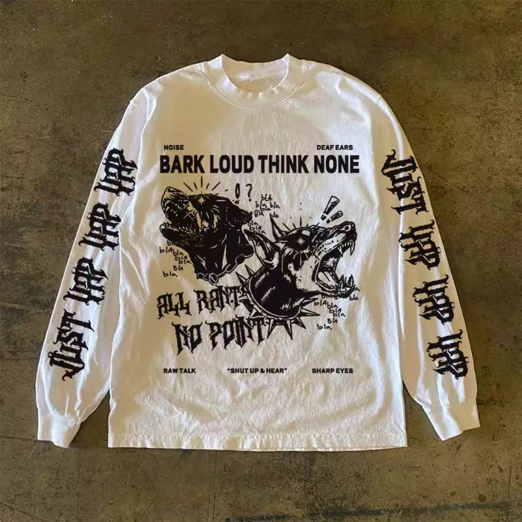 Vintage White washed vintage hound print long-sleeved t-shirt Size US M / EU 48-50 / 2 - 1 Thumbnail