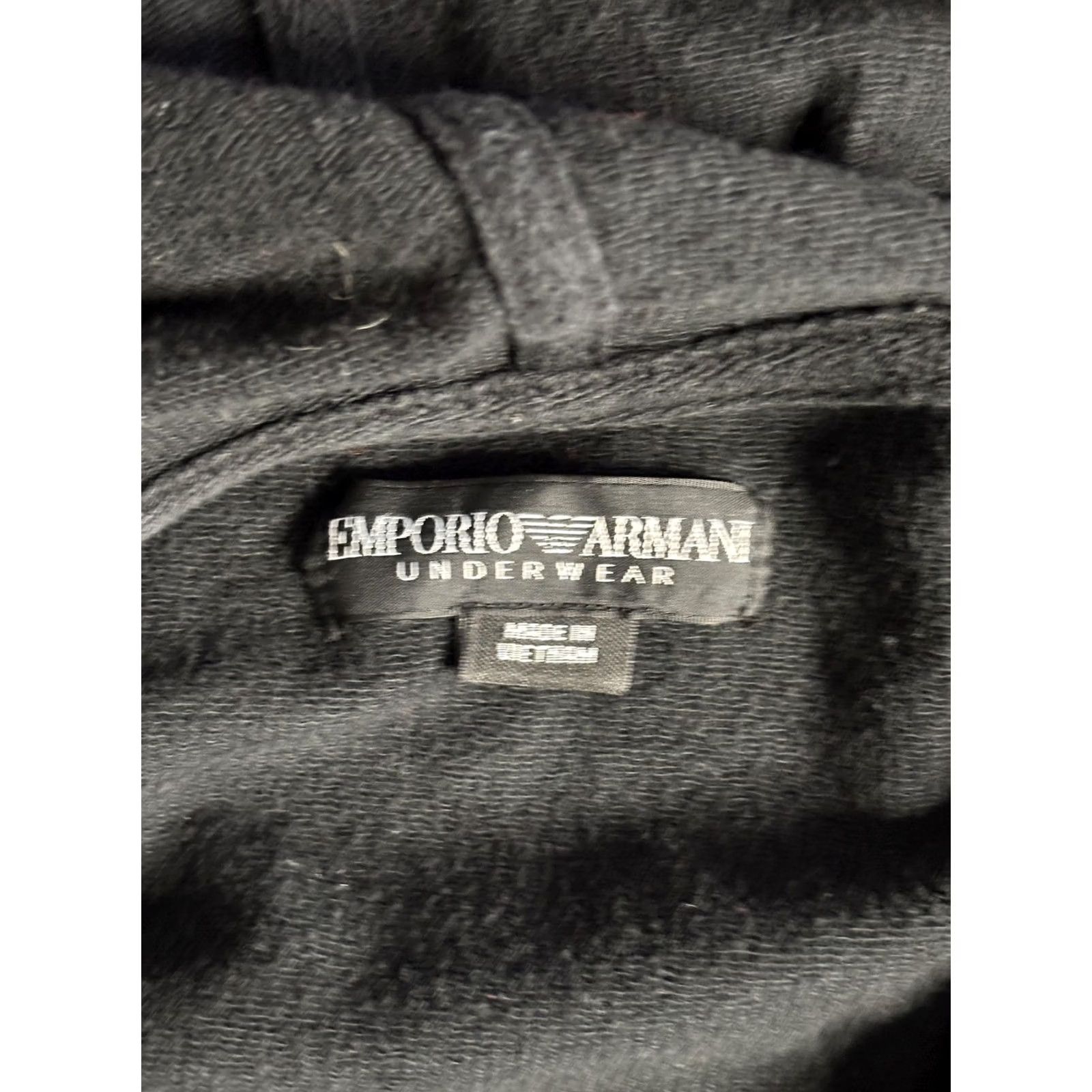 Emporio Armani VINTAGE Emporio Armani Hoodie Mens Medium Black Full Zip Logo Graphic Fleece Sweatshirt Size US M / EU 48-50 / 2 - 4 Thumbnail