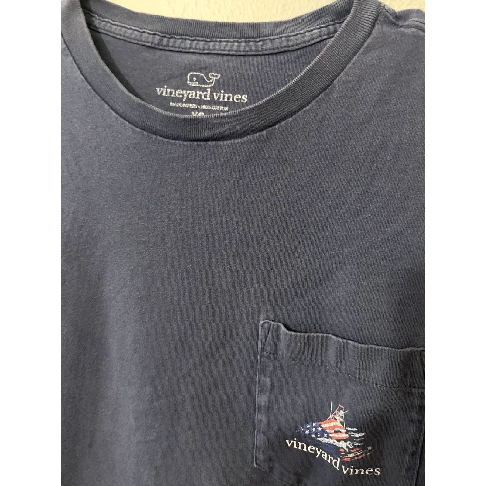 Vineyard Vines Vineyard Vines Mens Shirt XS Navy Blue Cotton Pocket T-shirt Size US XS / EU 42 / 0 - 2 Thumbnail
