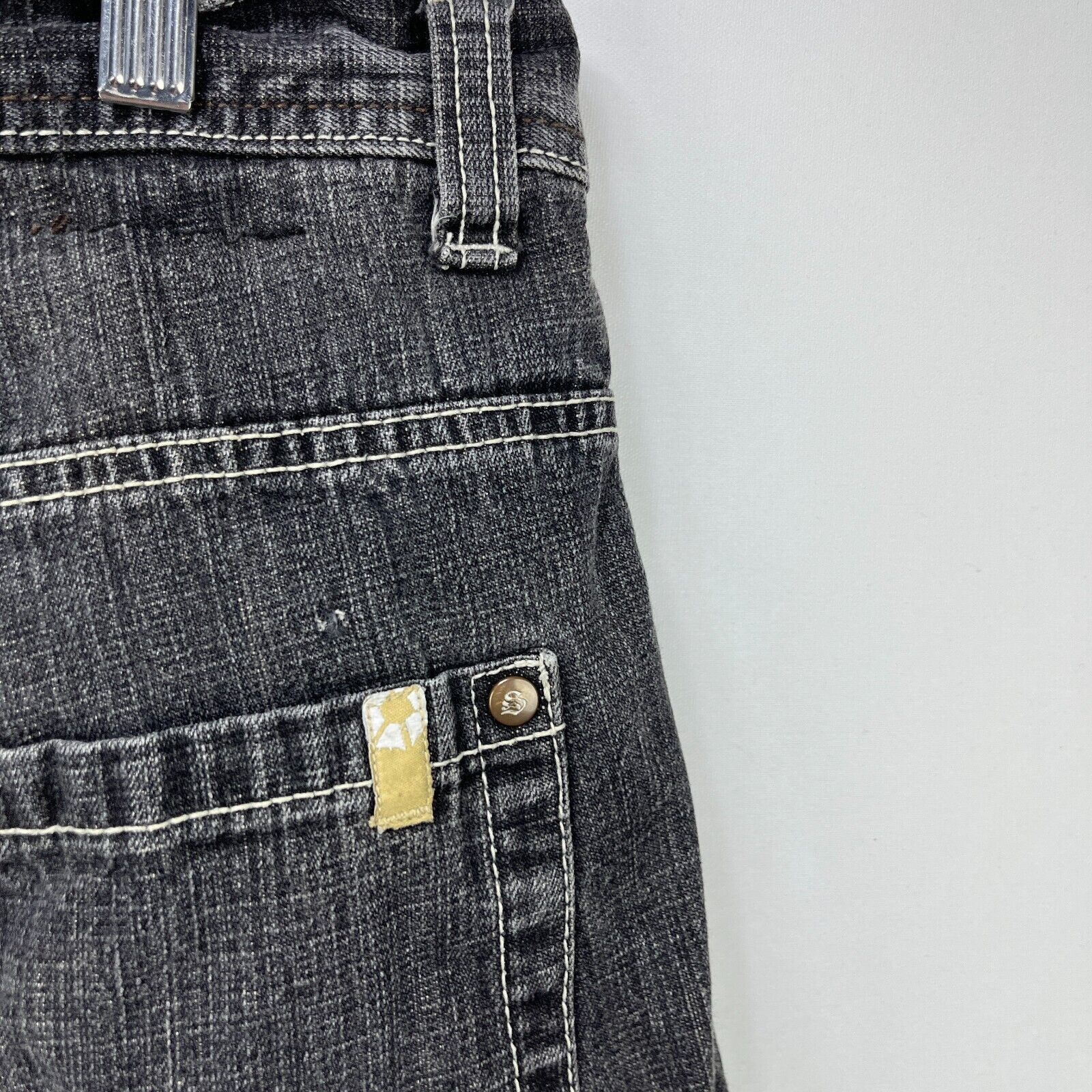 Southpole × Vintage Vintage Y2K South Pole Black Faded Baggy Denim Shorts 34 Size US 34 / EU 50 - 11 Thumbnail