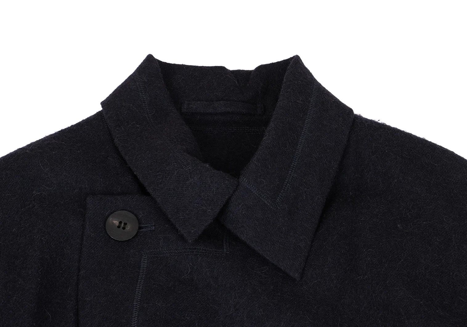 Issey Miyake Alpaca Wool Leather Belted Long Gown Coat in Navy Size US M / EU 48-50 / 2 - 3 Thumbnail