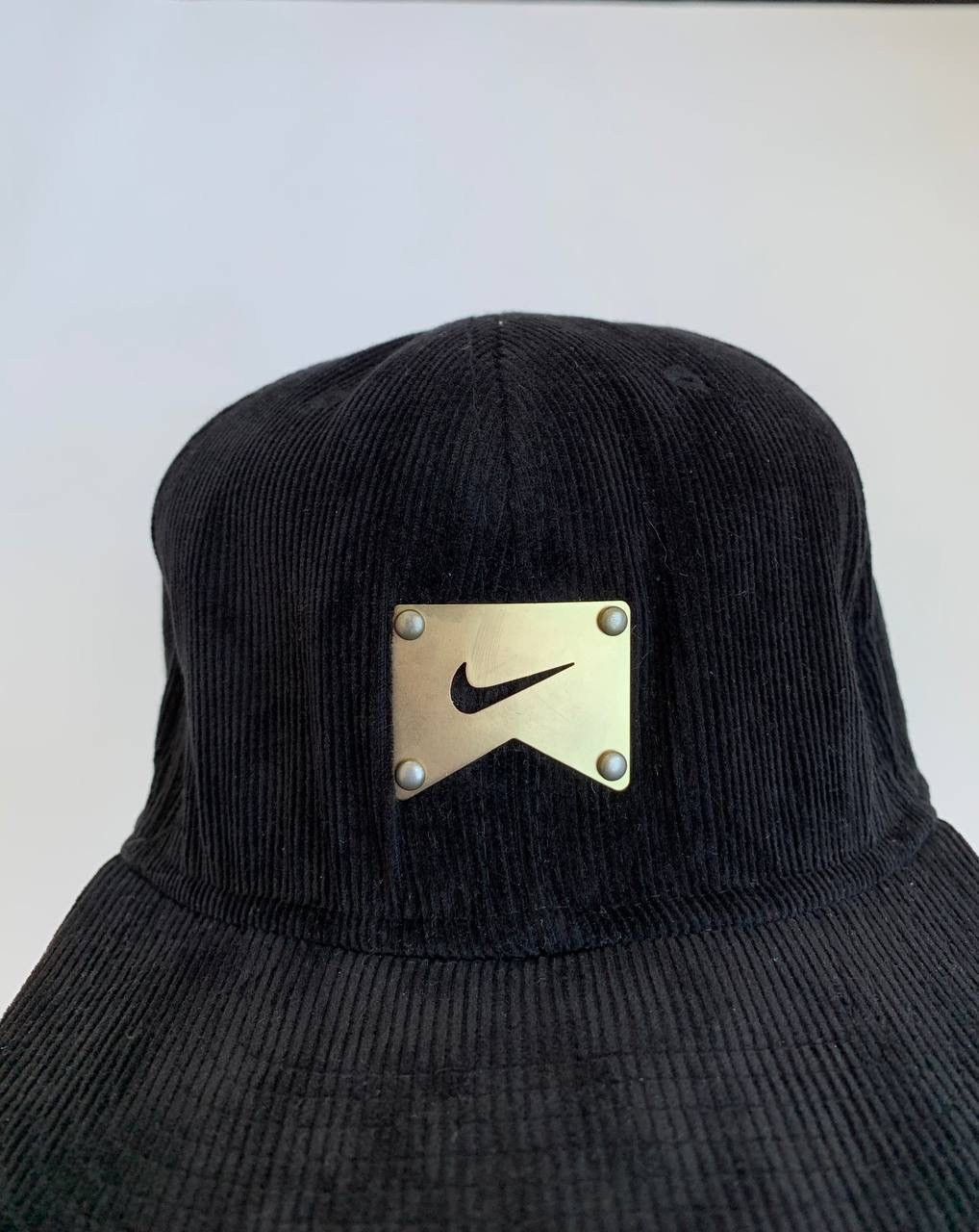 Nike × Vintage Vintage Nike Cap Velvet Corduroy Swoosh 90s Metal Logo Size ONE SIZE - 3 Thumbnail