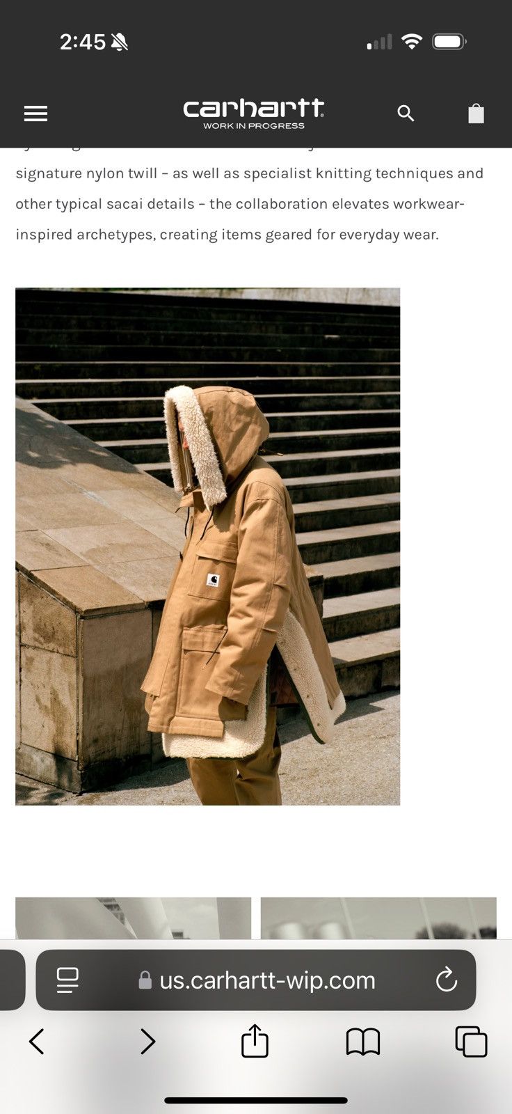 Sacai Sacai x Carhartt WIP Canvas Parka Siberian Size M / US 6-8 / IT 42-44 - 10 Thumbnail