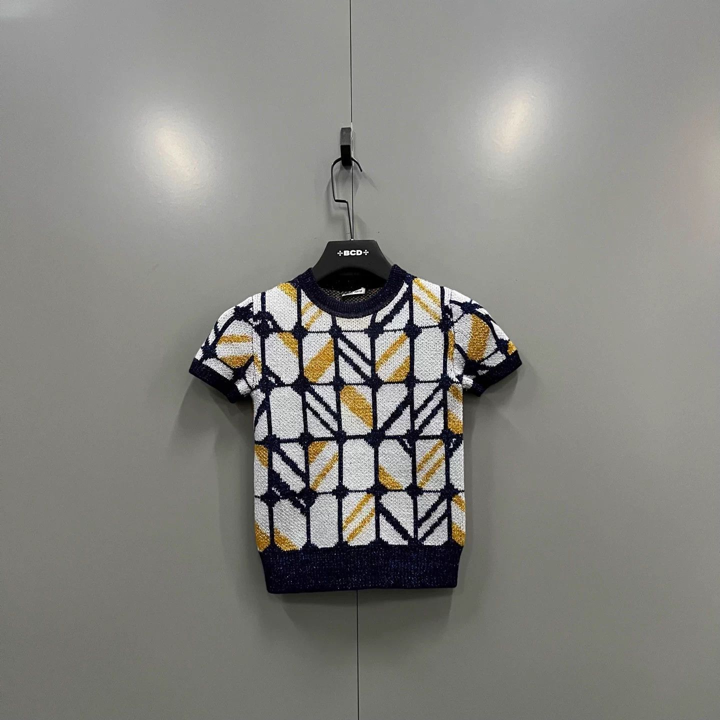 MIU MIU geometric print all over knit sweater 36