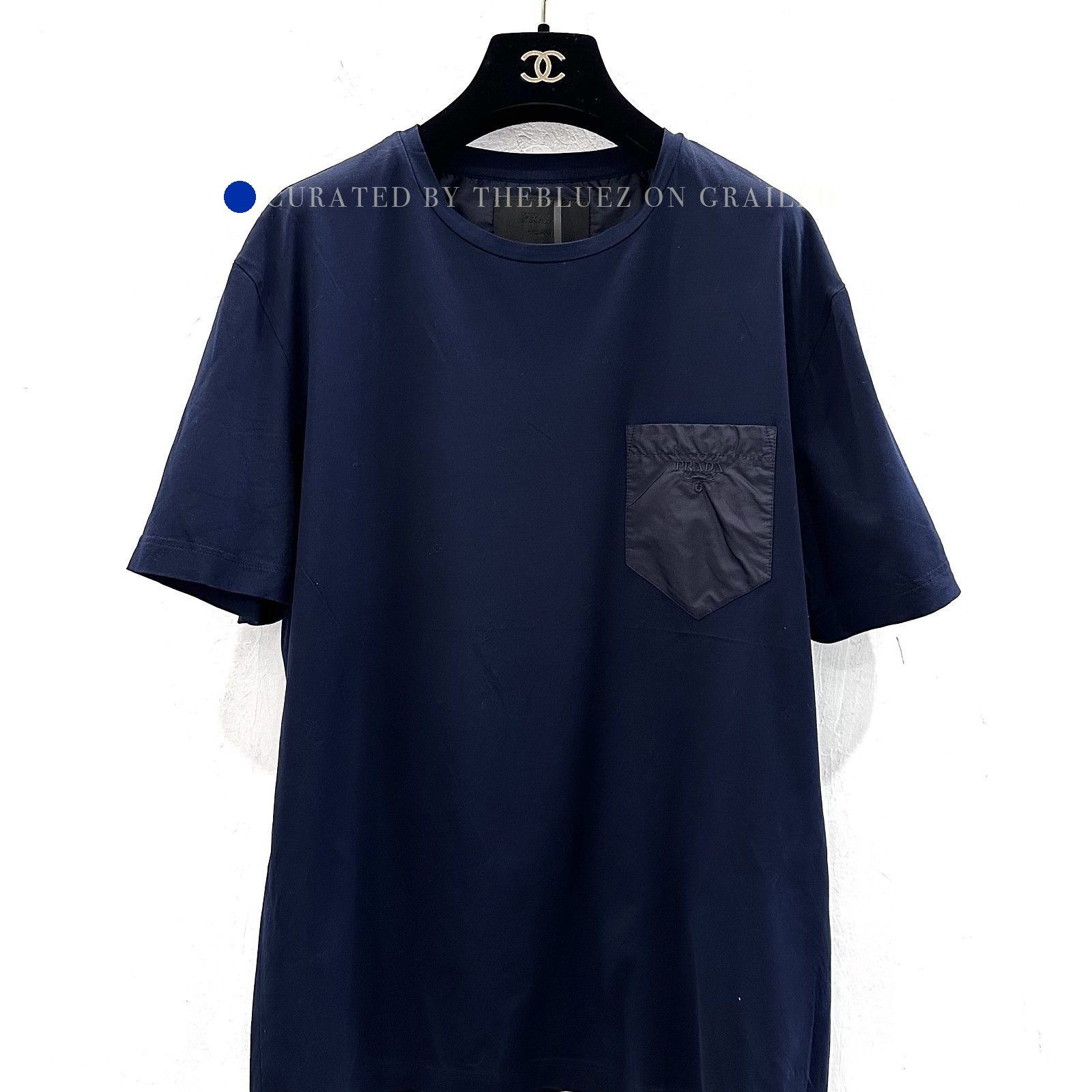 Prada Pocket Logo T-Shirt in Blue, Size XL Size US XL / EU 56 / 4 - 1 Thumbnail