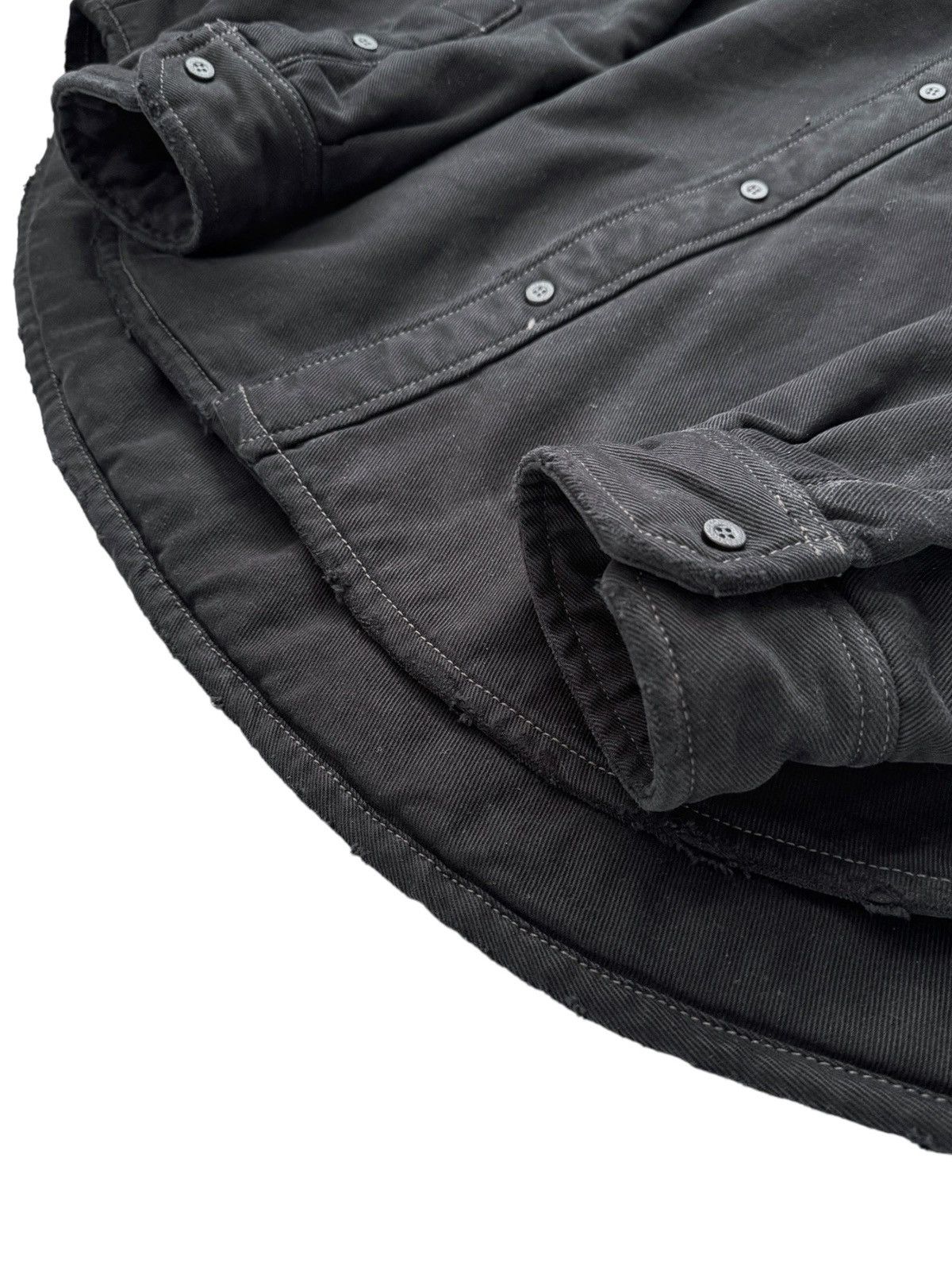 Balenciaga “Mud Show” Silk Padded Double Layer Heavy Denim Work Shirt Size US M / EU 48-50 / 2 - 11 Thumbnail